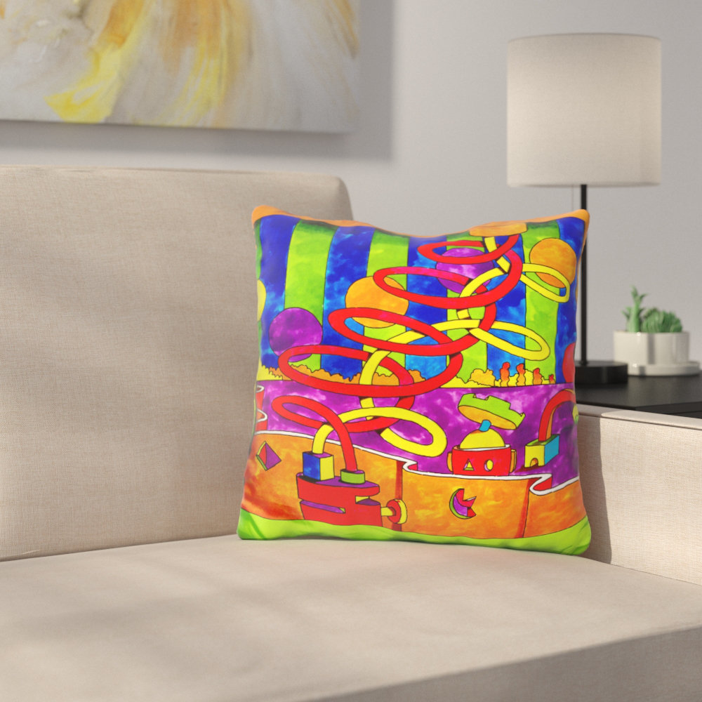 ArtVerse Katelyn Smith 16 x 16 Indoor//Outdoor UV Properties-Waterproof and Mildew Proof Iowa Love Watercolor Pillow