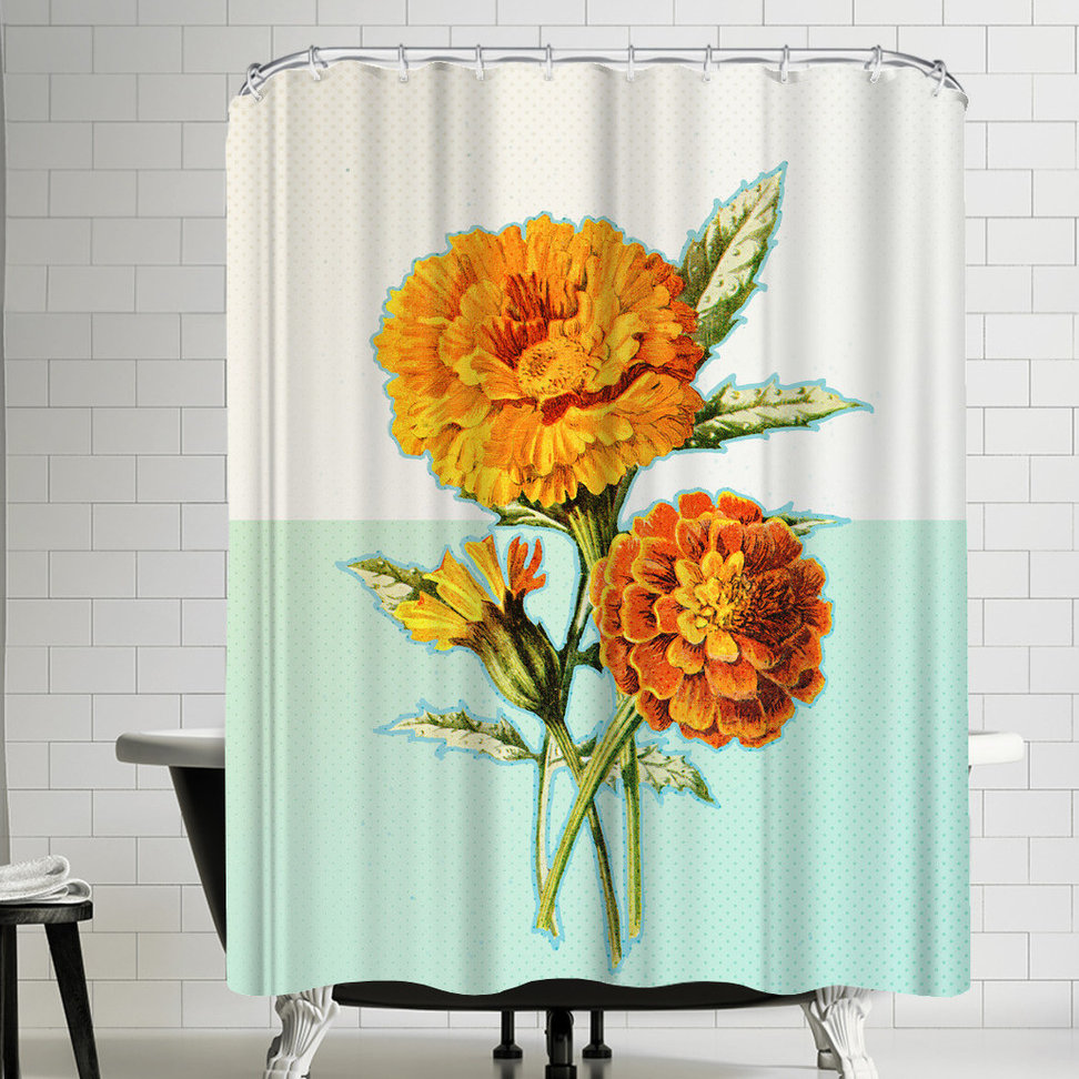East Urban Home Ikonolexi Marigold Single Shower Curtain