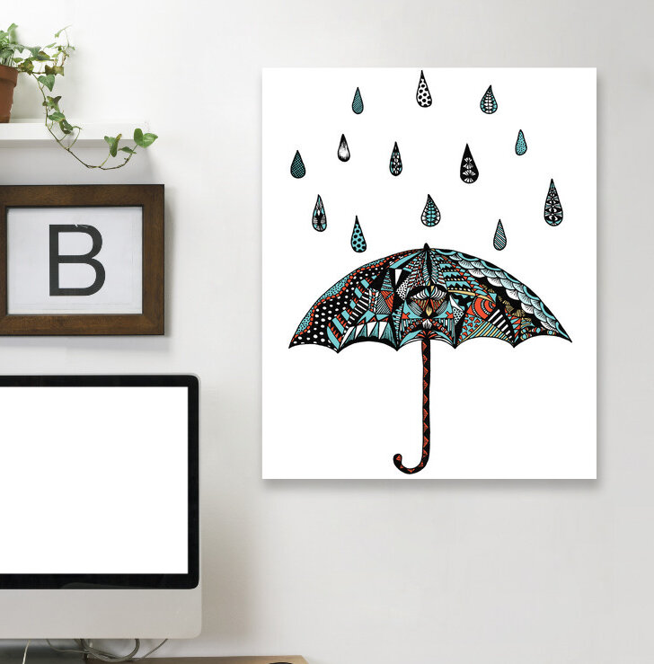 Antyki I Sztuka Druki Artystyczne Art Print Feels Like Rain By Loui Jover Red Umbrella Suitcase Poster 11x14 Hikarivn Com Vn