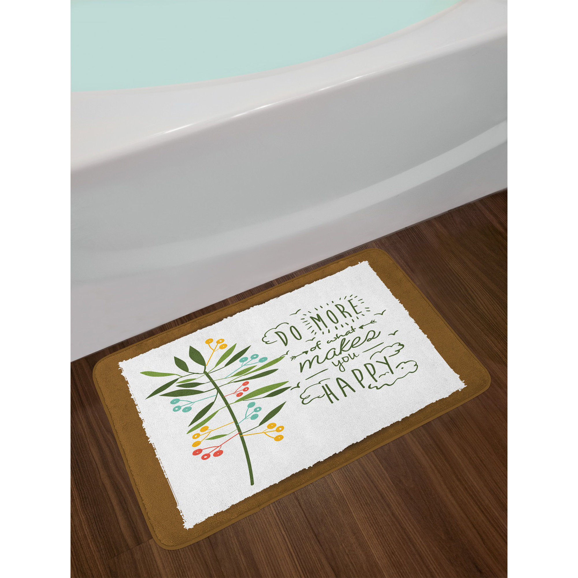 East Urban Home Forest Green Brown Quotes Bath Rug eBay