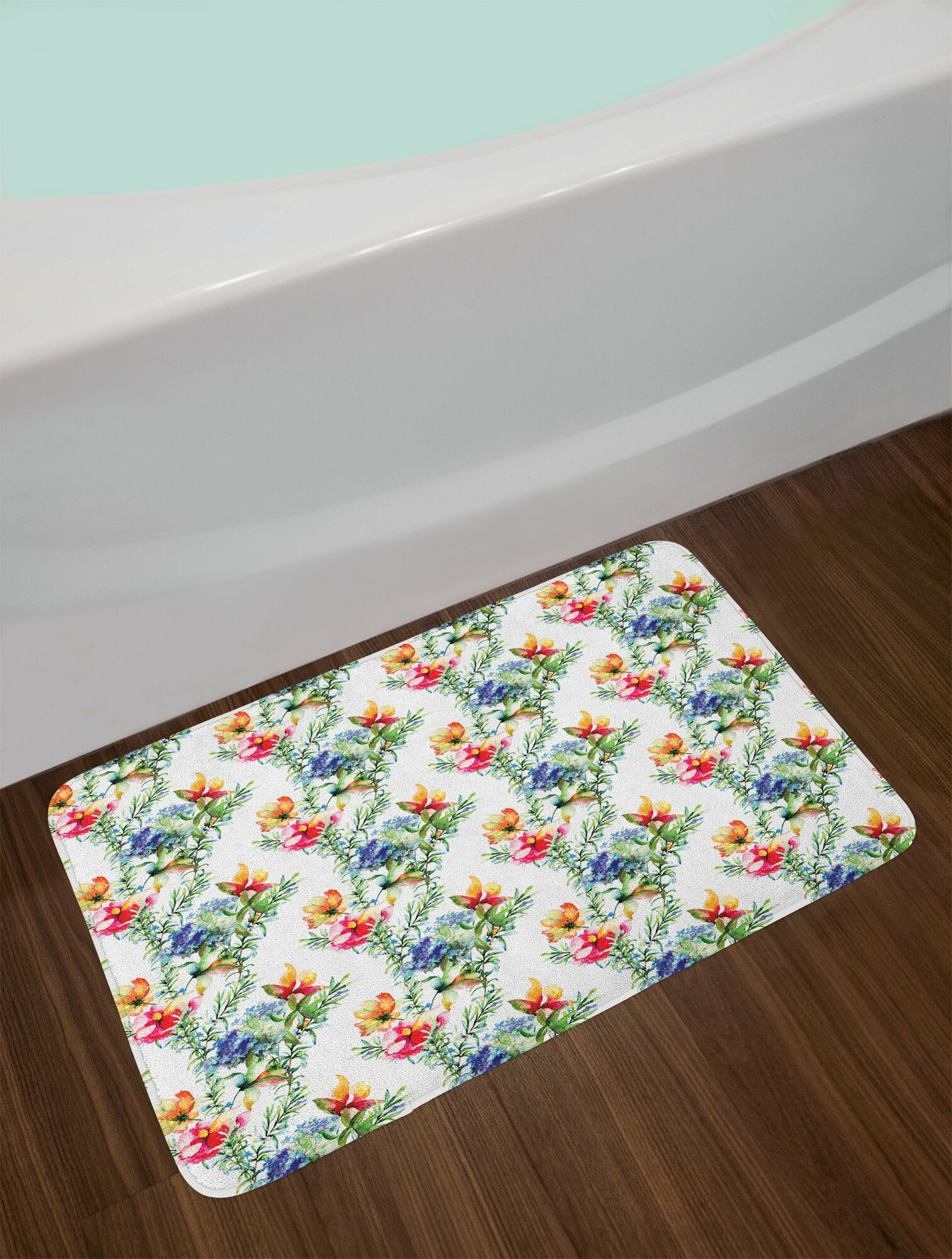 East Urban Home Shabby Multicolor Flower Bath Rug 192464258261 | eBay