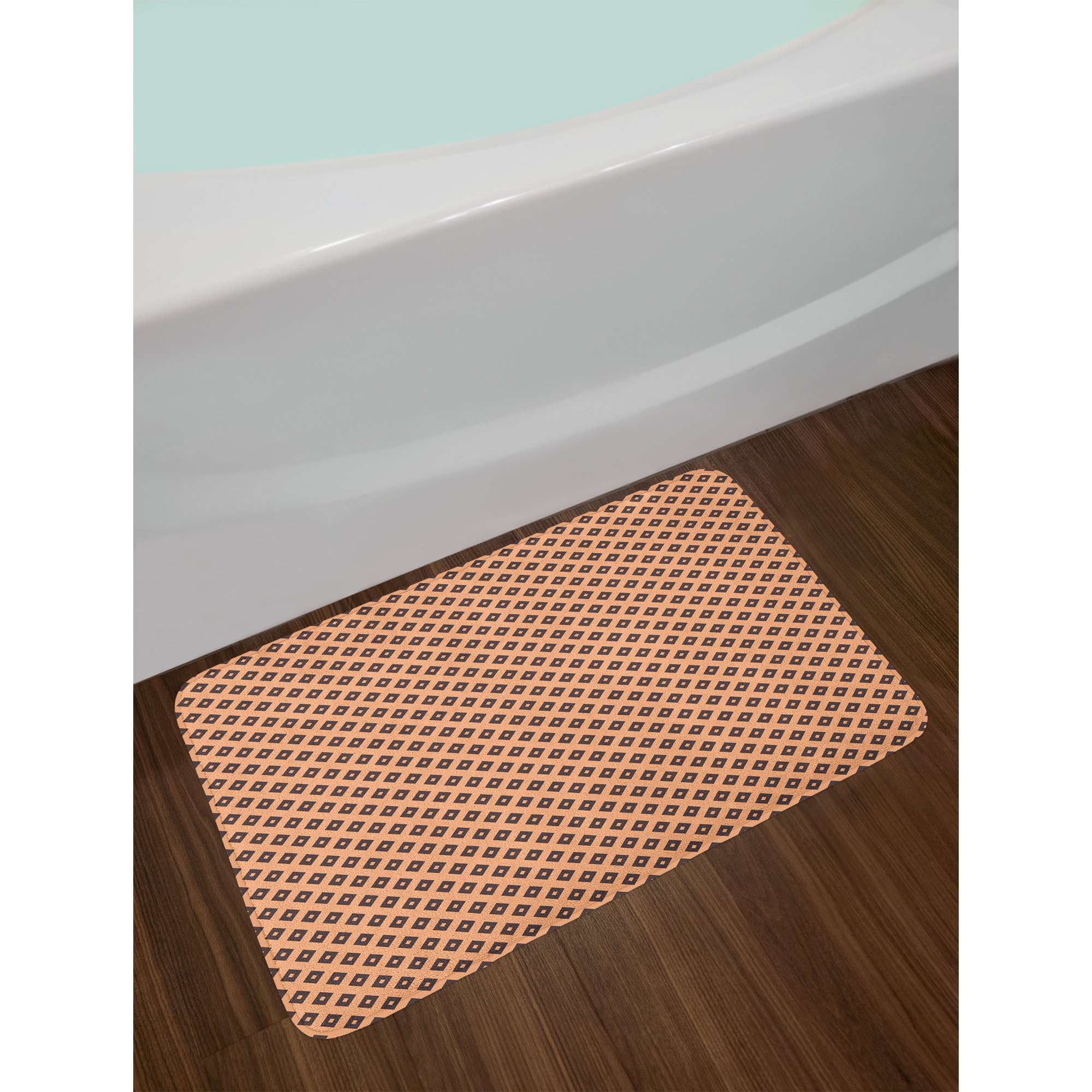 East Urban Home Diagonal Peach Geometric Bath Rug eBay