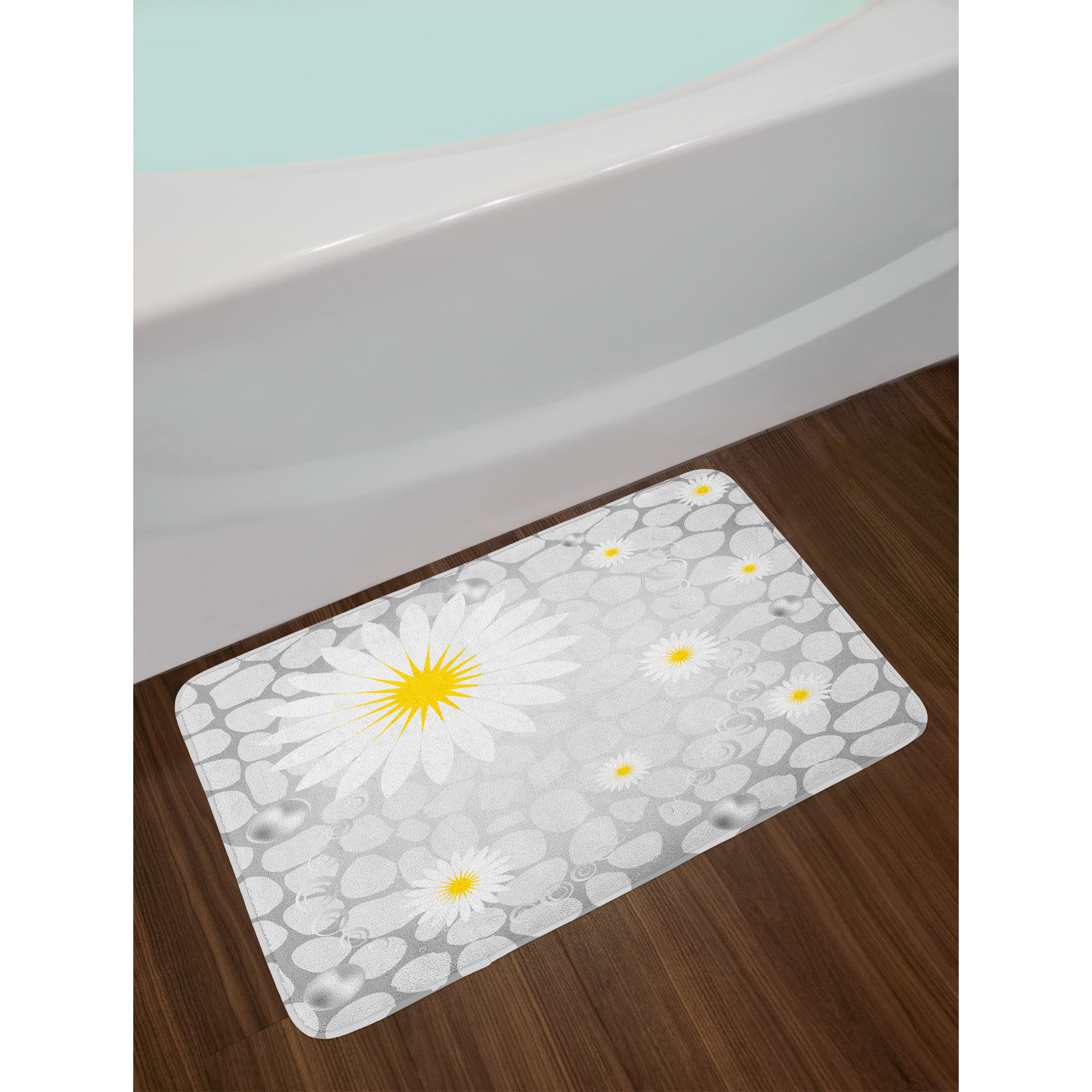 East Urban Home Hawaiian Gray and Yellow Bath Rug eBay