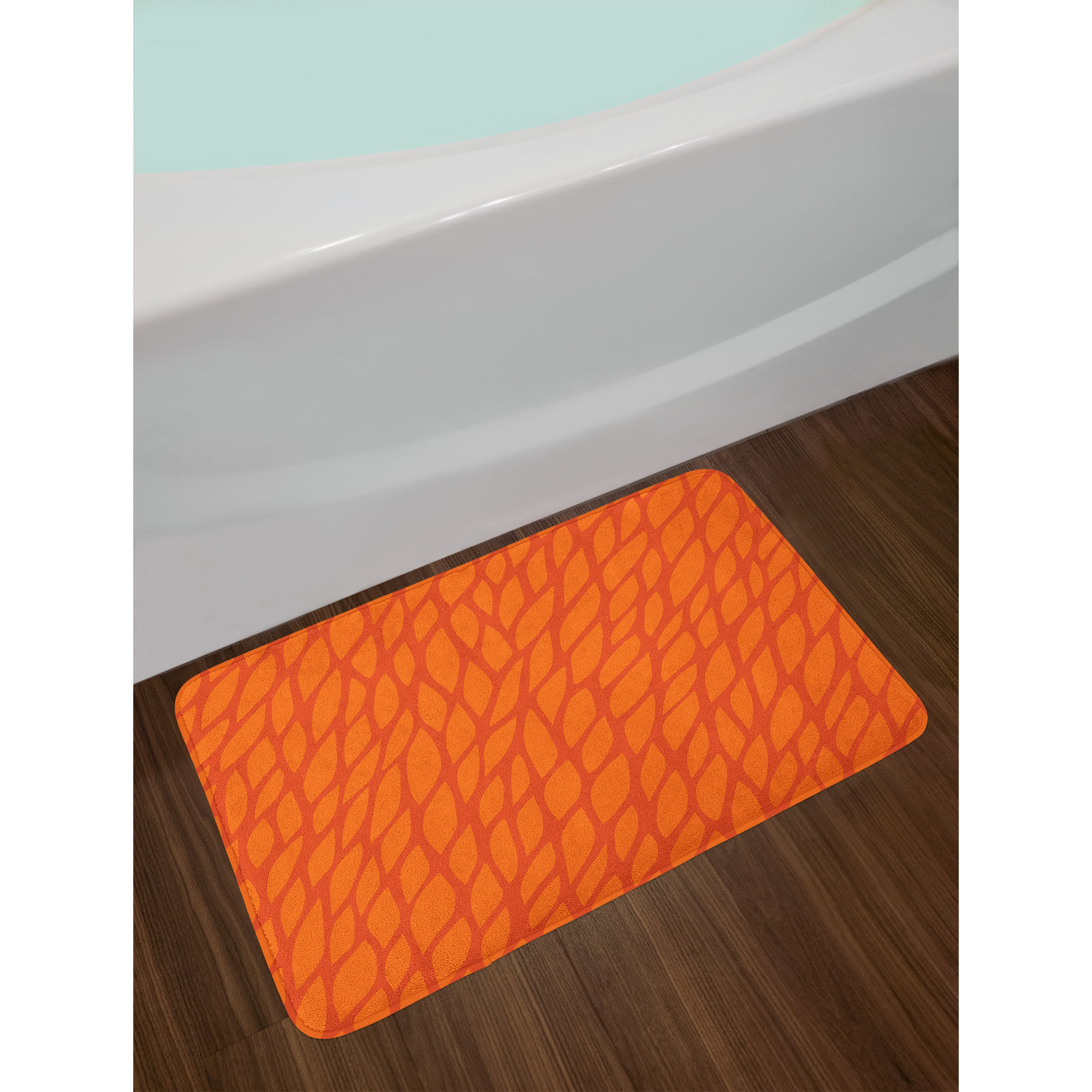 East Urban Home Abstract Foliage Burnt Orange Bath Rug 192464385882 eBay