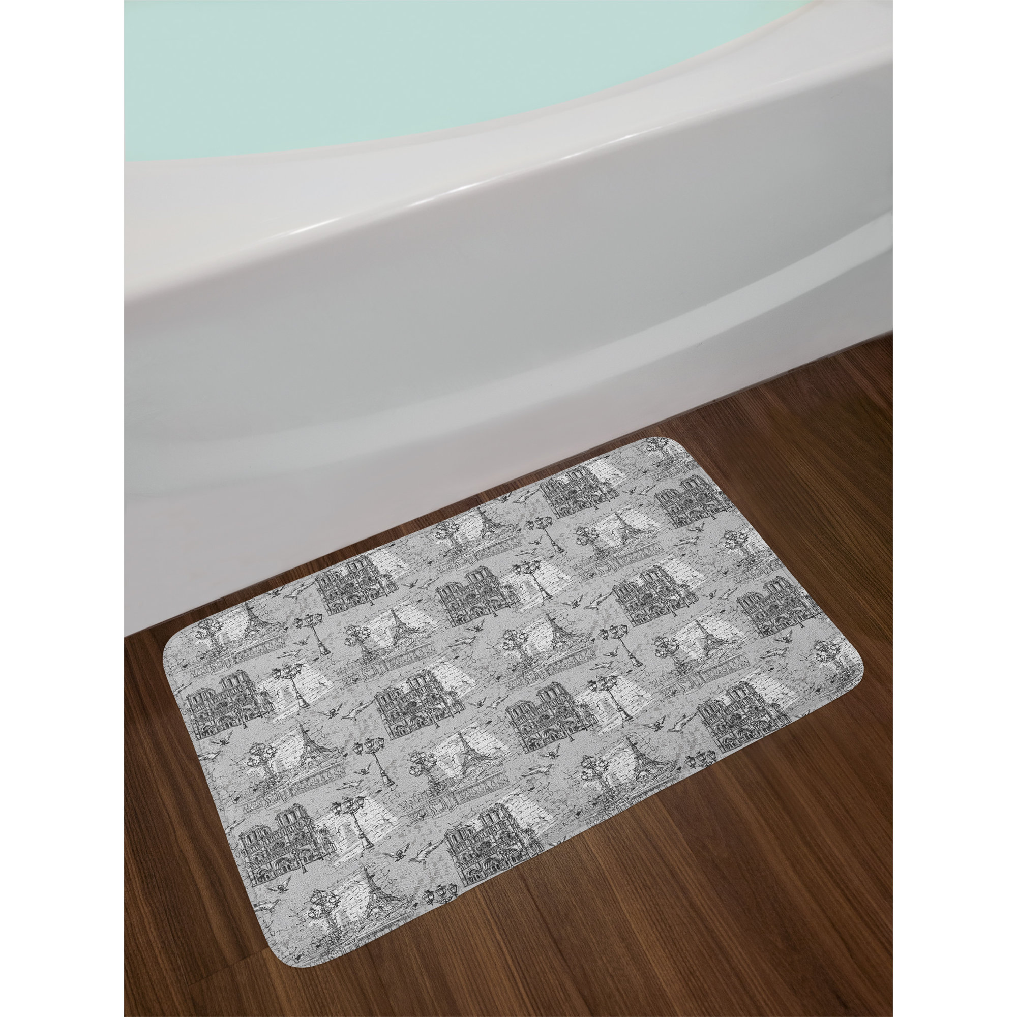East Urban Home Paris Monochrome Bath Rug eBay