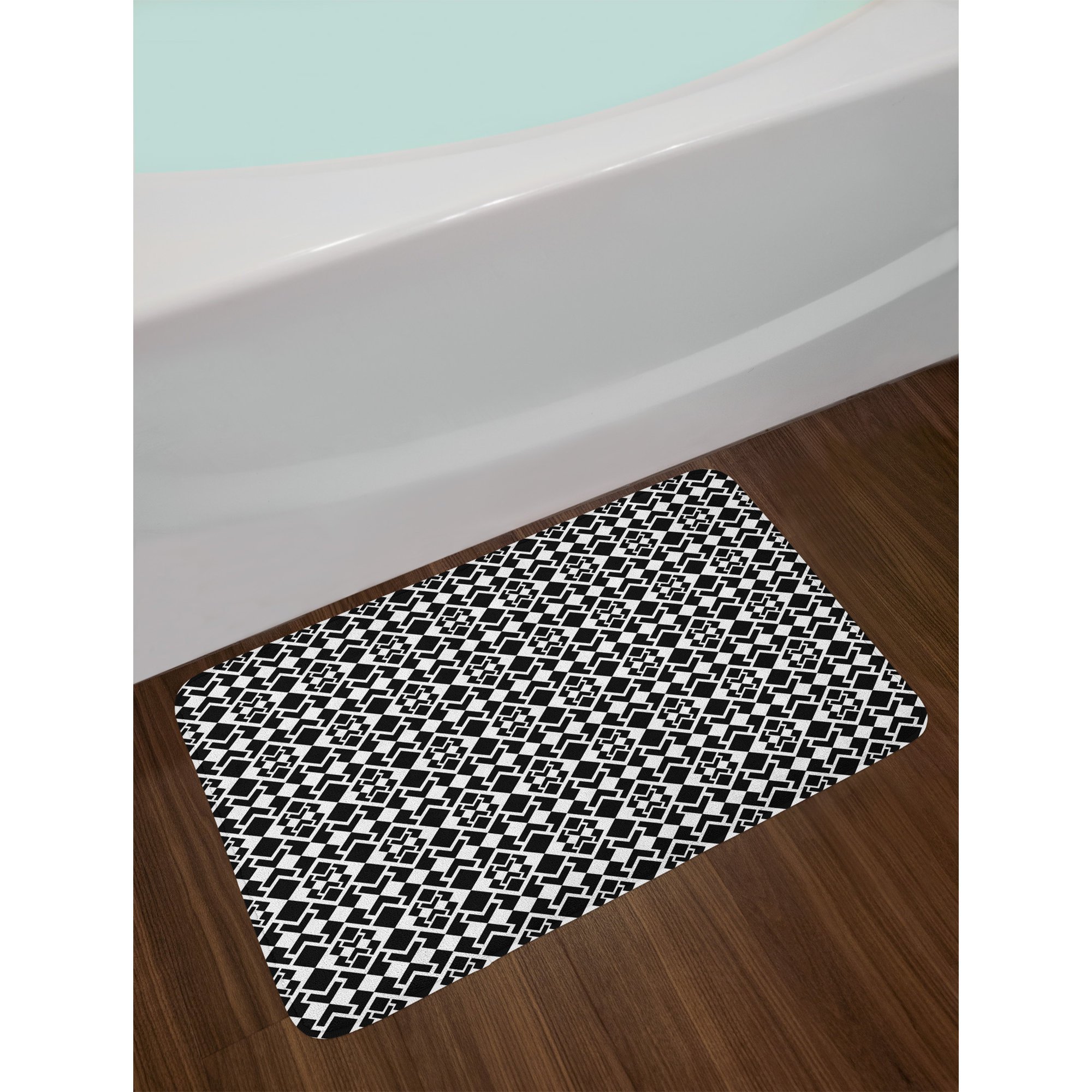 East Urban Home Geometric Inspirations Abstract Bath Rug eBay