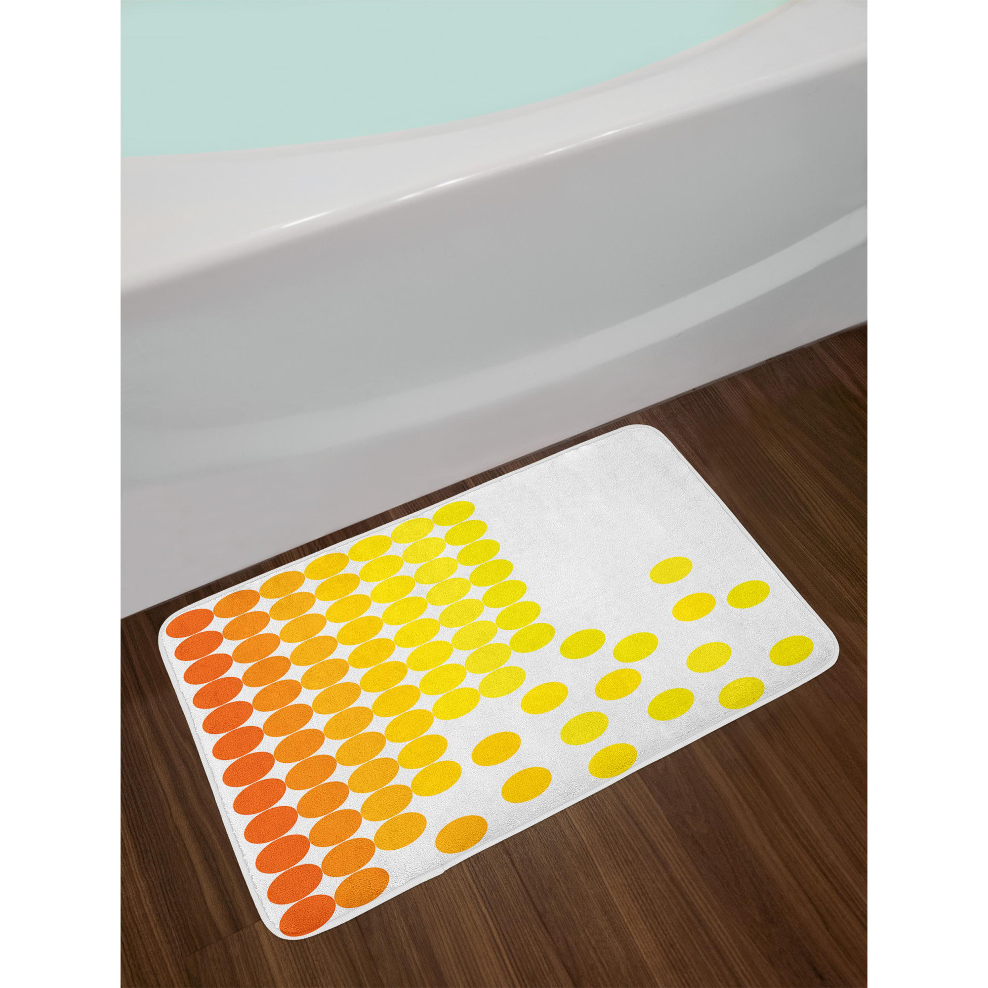 East Urban Home Abstract Composition Yellow and White Bath Rug eBay
