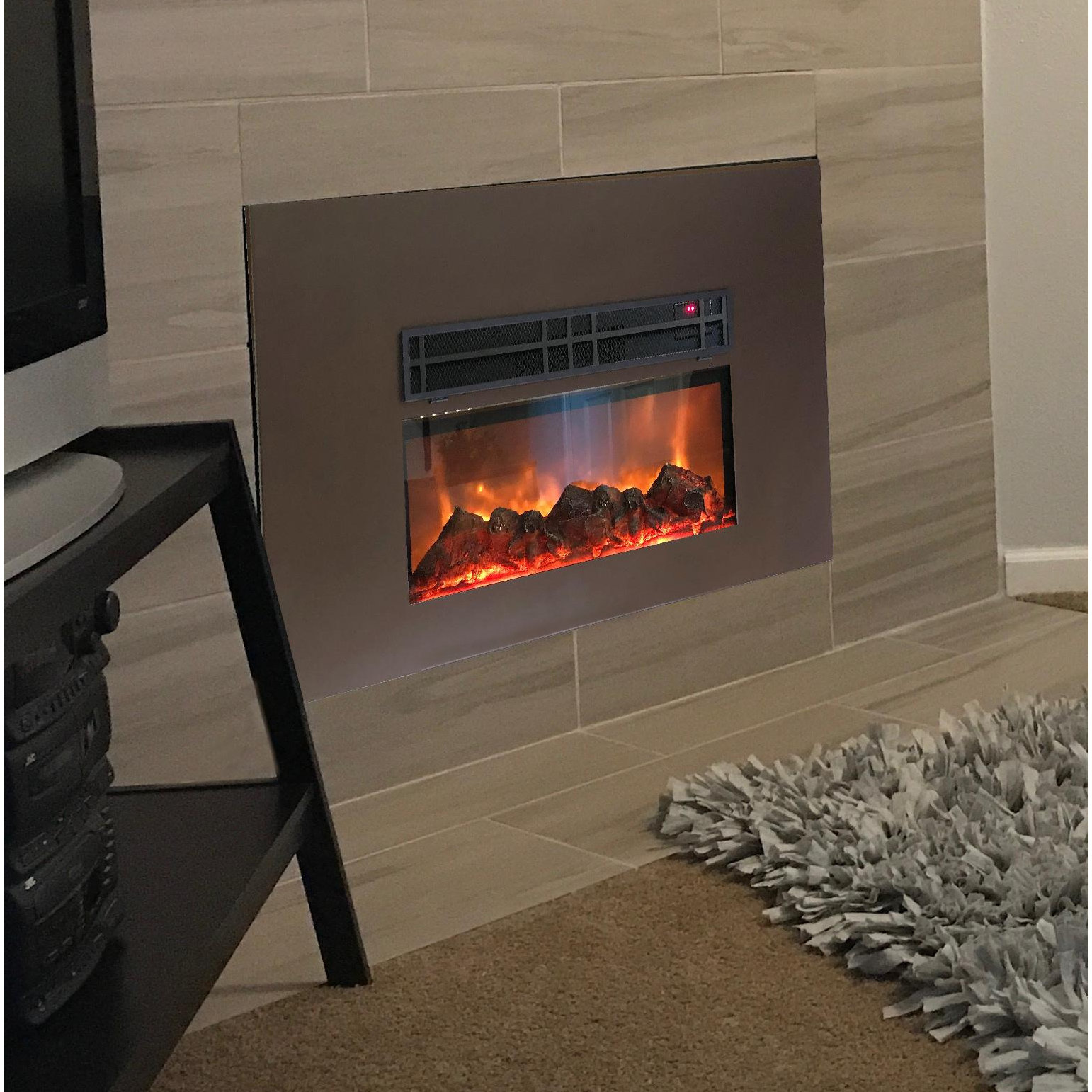 Latitude Run Lipman True Flame Wall Mounted Electric Fireplace