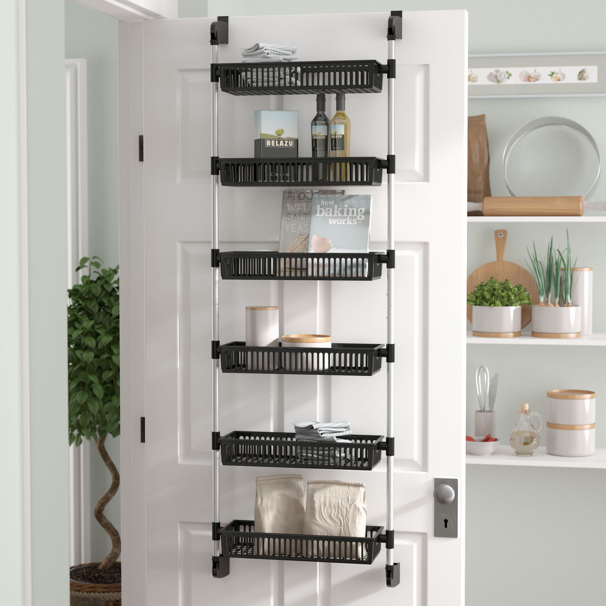 Prestridge overdoor 6 shelf cabinet door organizer