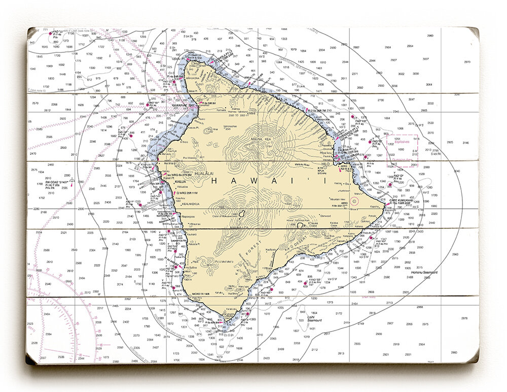 Longshore Tides 'HI Hawaii Nautical Chart Sign' Graphic