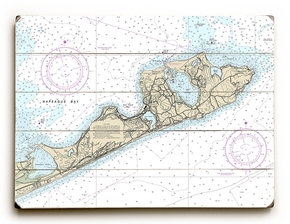 Longshore Tides 'NY Montauk, NY Nautical Chart Sign' Graphic Art Print