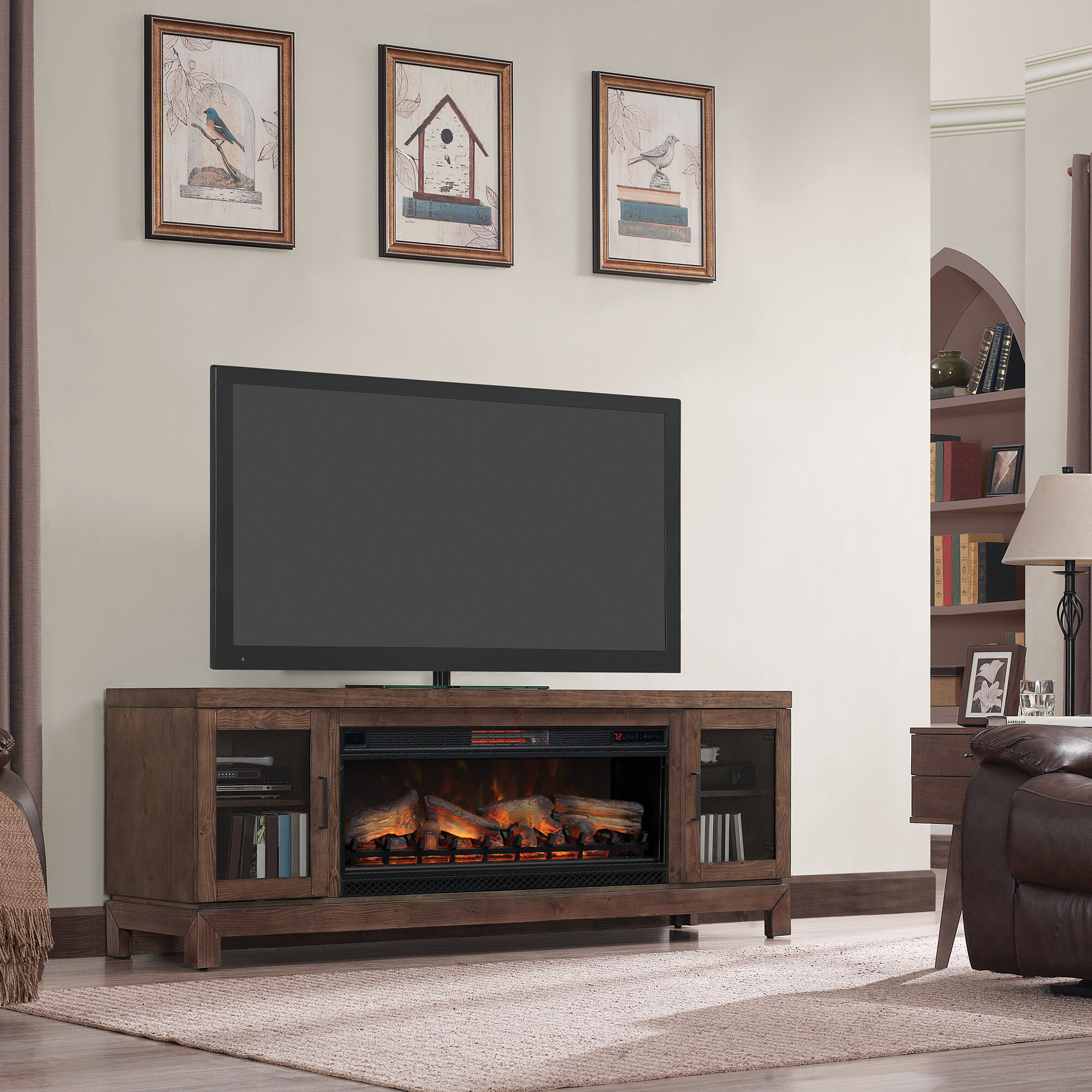 Foundry Select Bales 76 Tv Stand With Fireplace 190687720381 Ebay