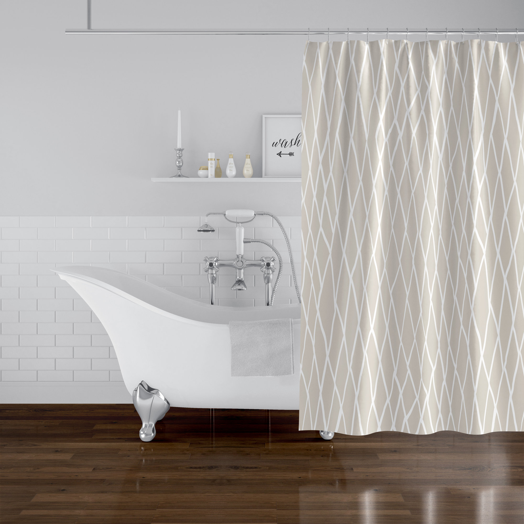 Ivy Bronx Opheim Chain Link Single Shower Curtain Ebay