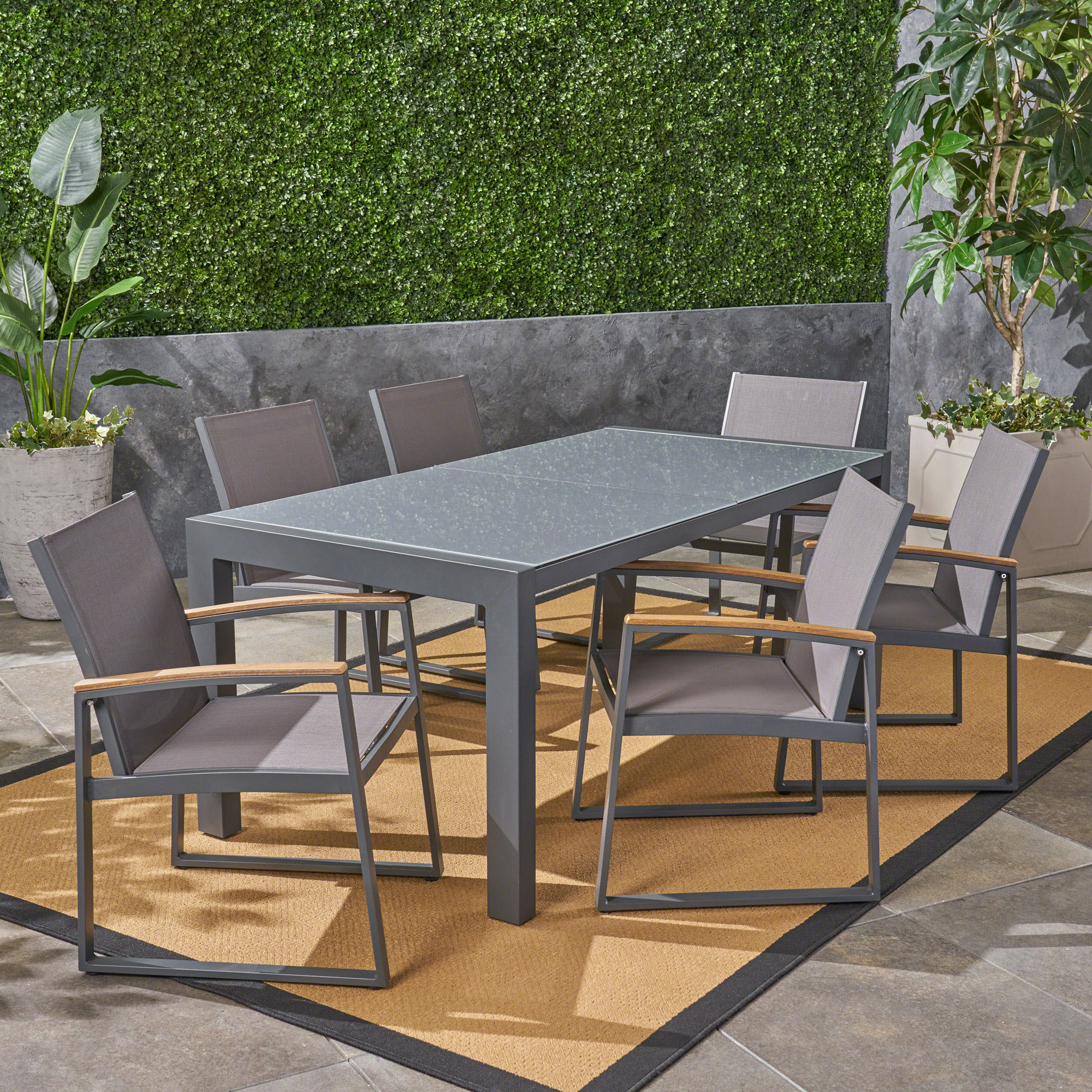 Ivy Bronx Bolebroke Outdoor 7 Piece Dining Set IVYX9458 193255029725 eBay
