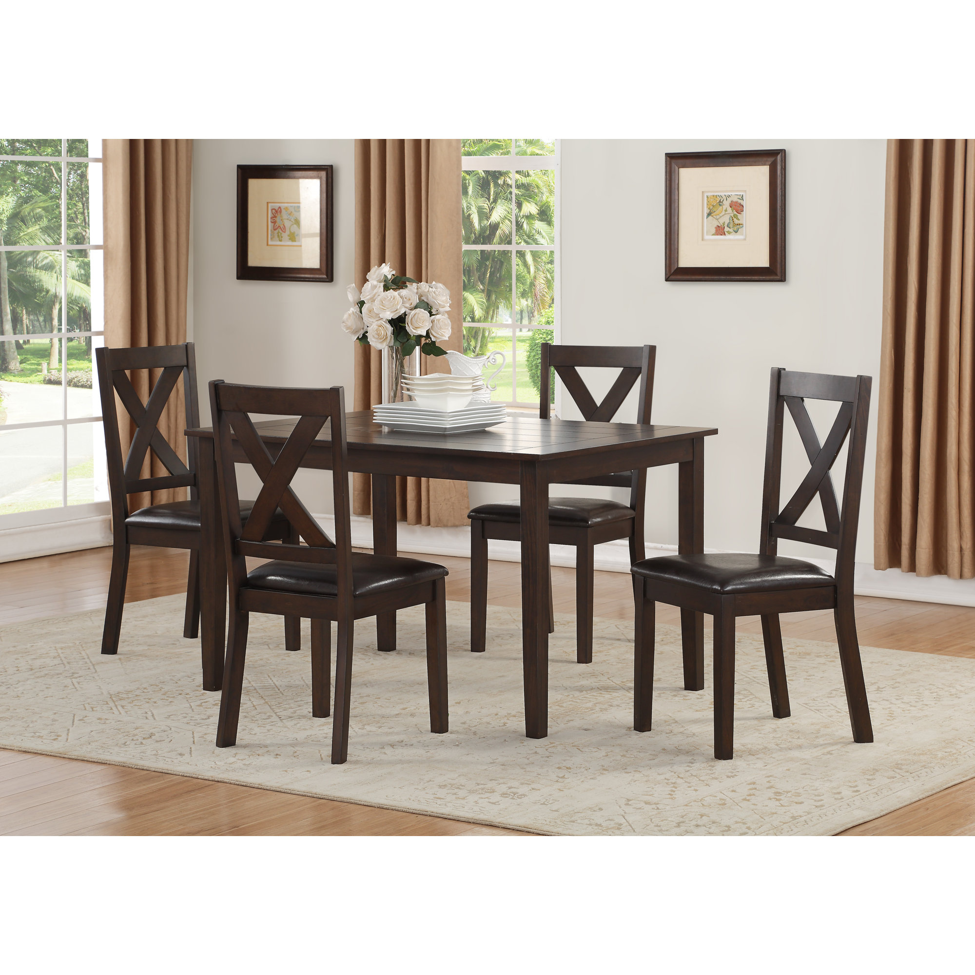 Winston Porter Fitzsimmons 5 Piece Traditional Style Dining Set eBay