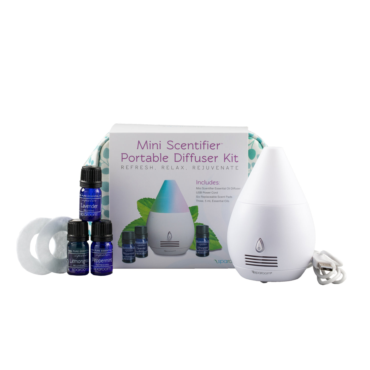 SpaRoom Mini Scentifier Portable Essential Oil Diffuser Kit