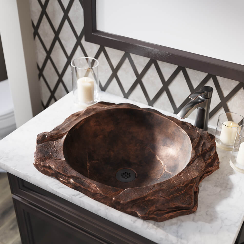 MR Direct Slate Style Bronze Rectangular DropIn Bathroom Sink With