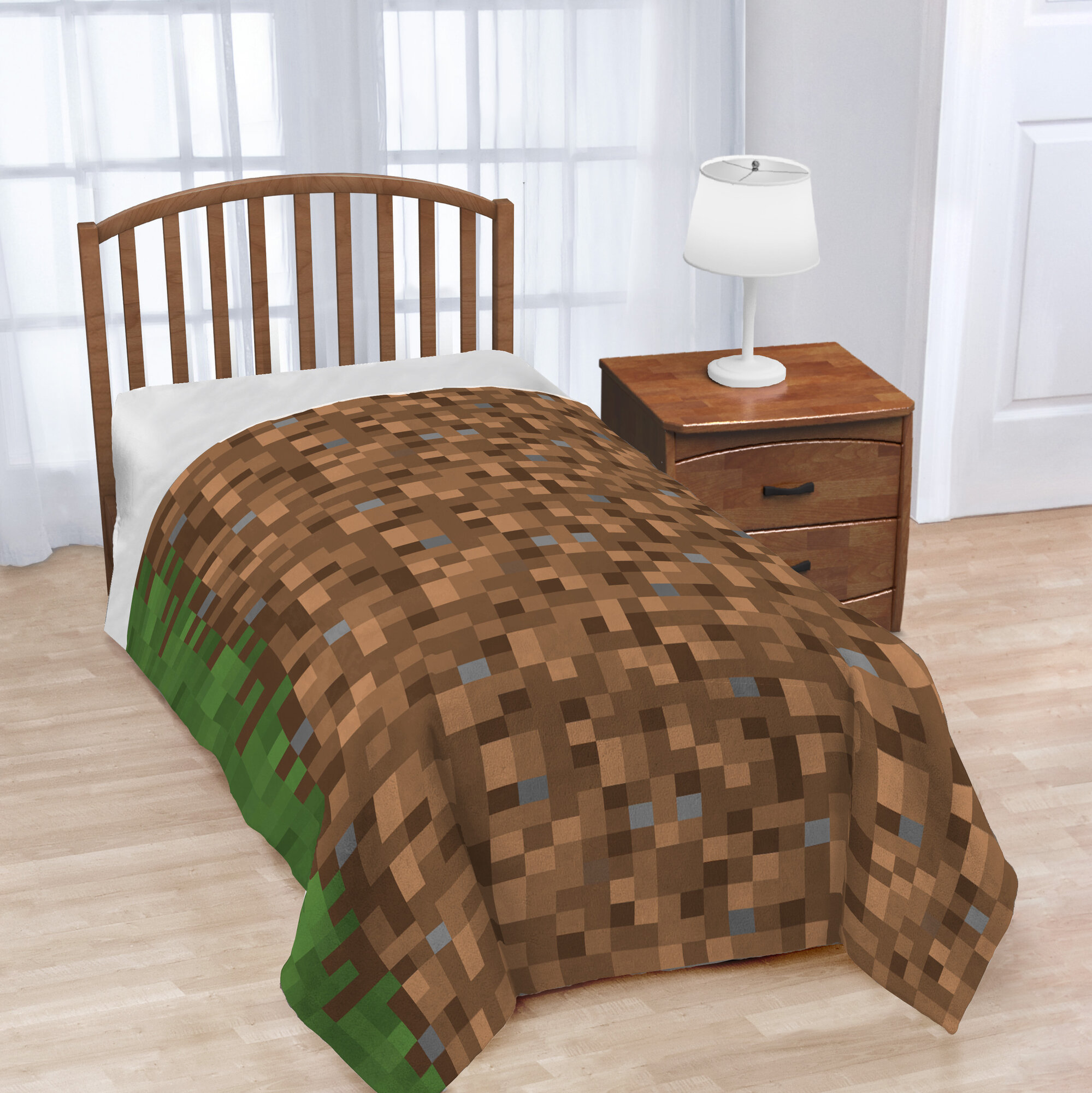 Minecraft Grass Silk Touch Blanket 32281282936 | eBay