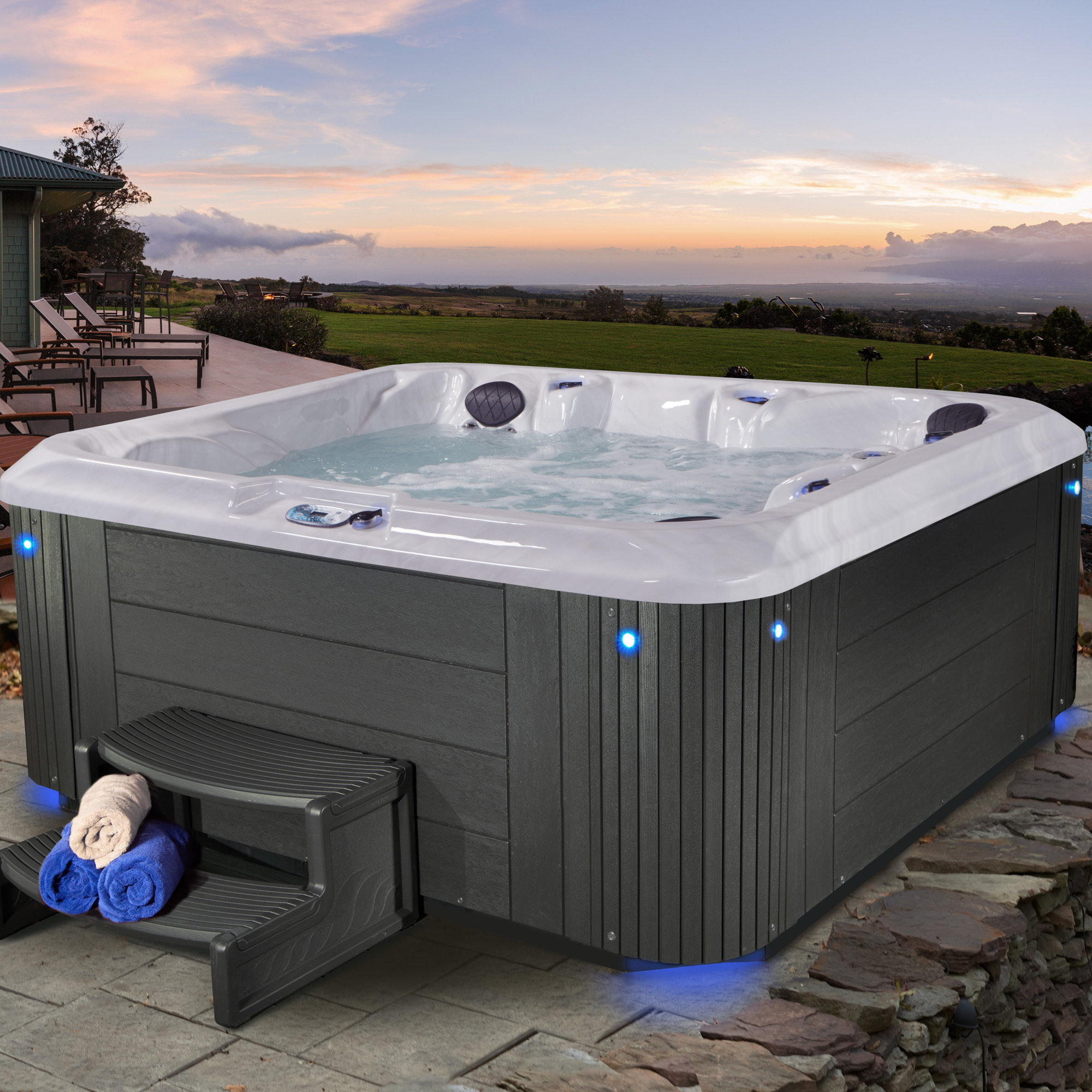 Essential Spas Riviera 5Person 100Jet Hot Tub 797720001591 eBay