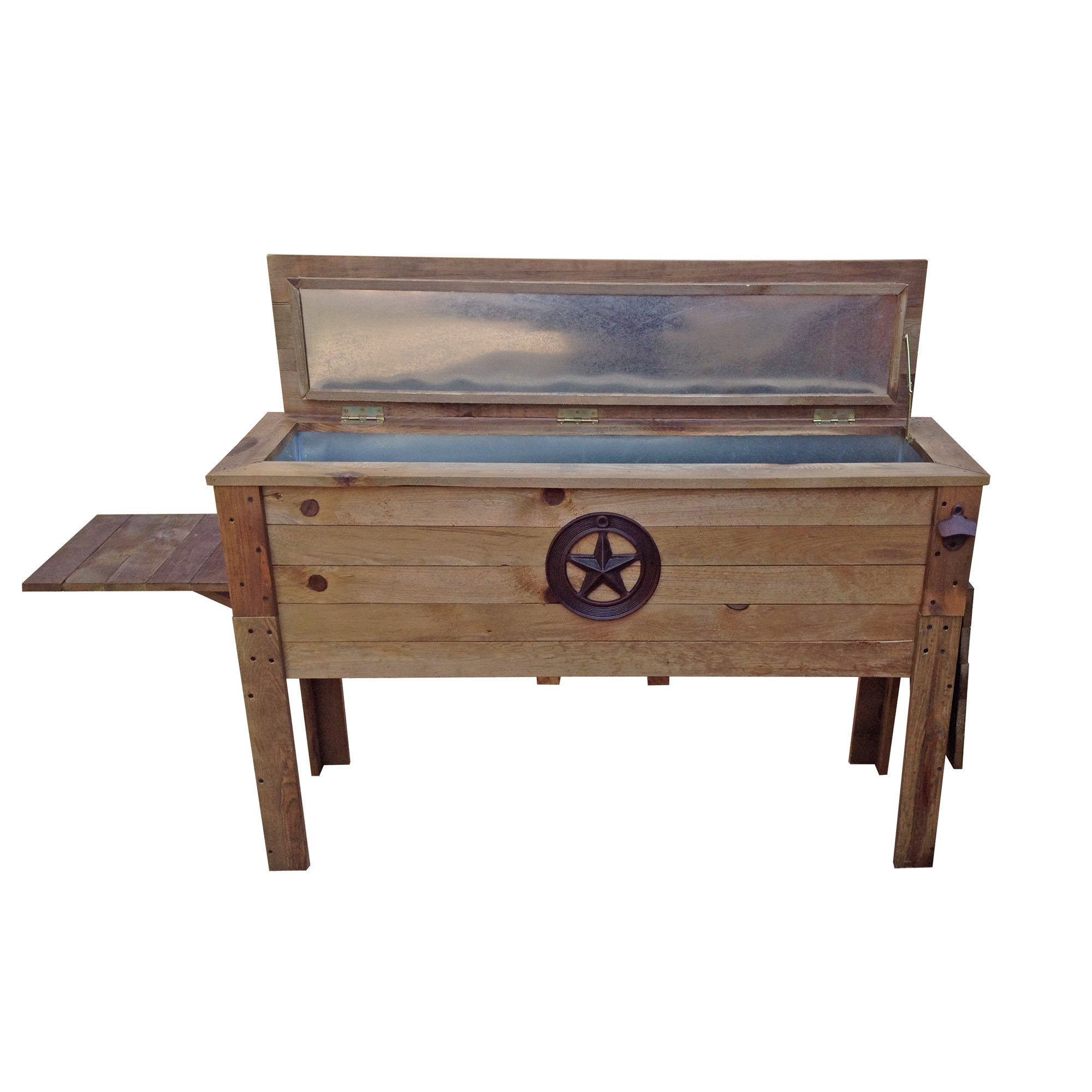 Backyard Expressions 87 Qt Decorative Outdoor Wooden Cooler