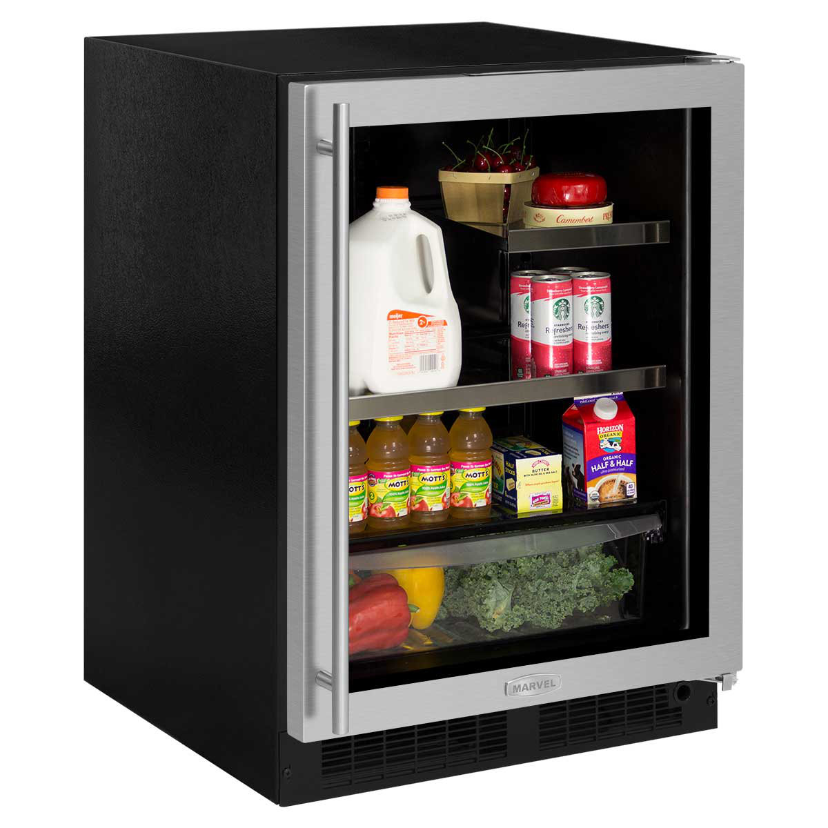 Marvel 24inch 5.2 cu. ft. Undercounter Beverage Center Black Left