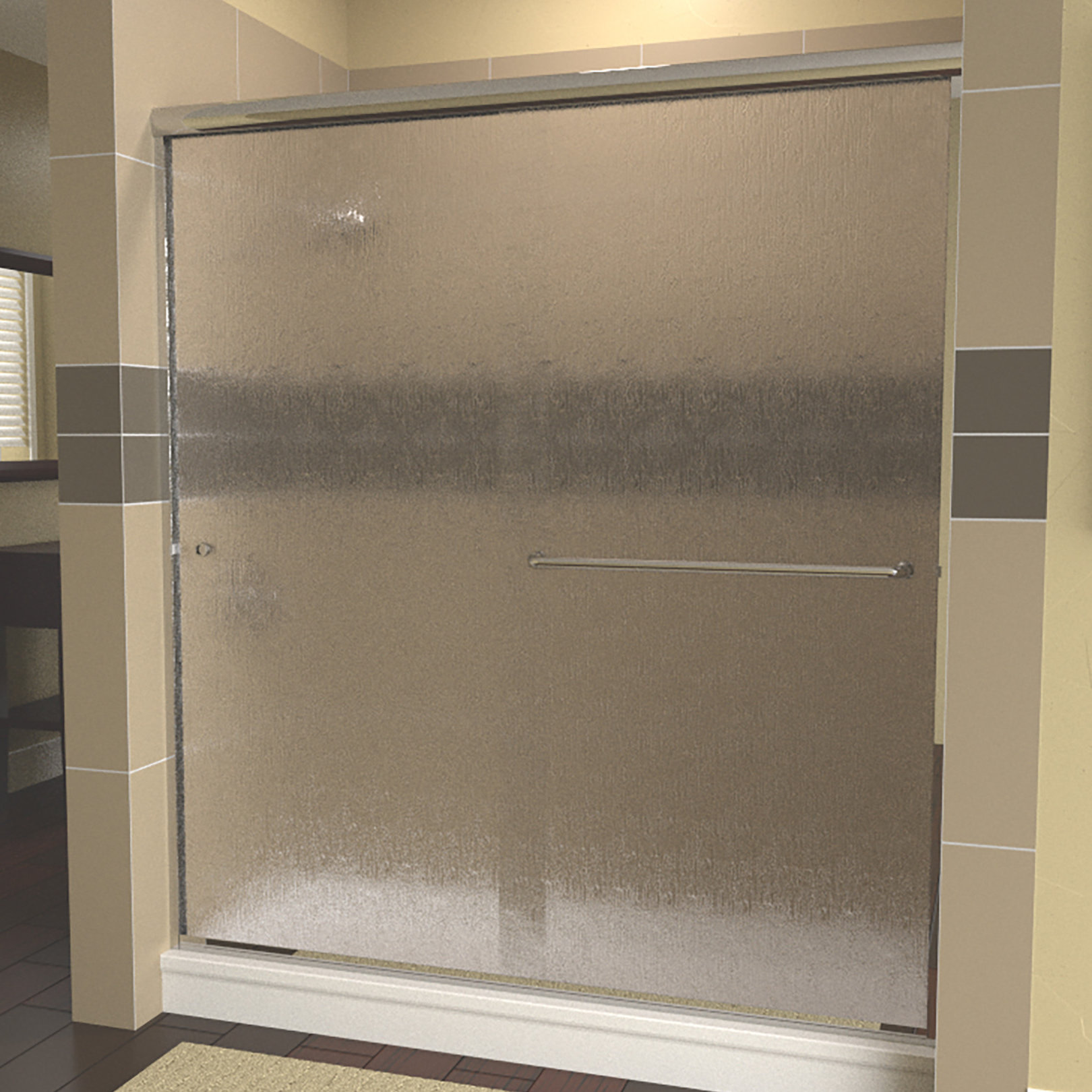 Leser 60 W 62 38 H Bypass Semi Frameless Shower Door Polished