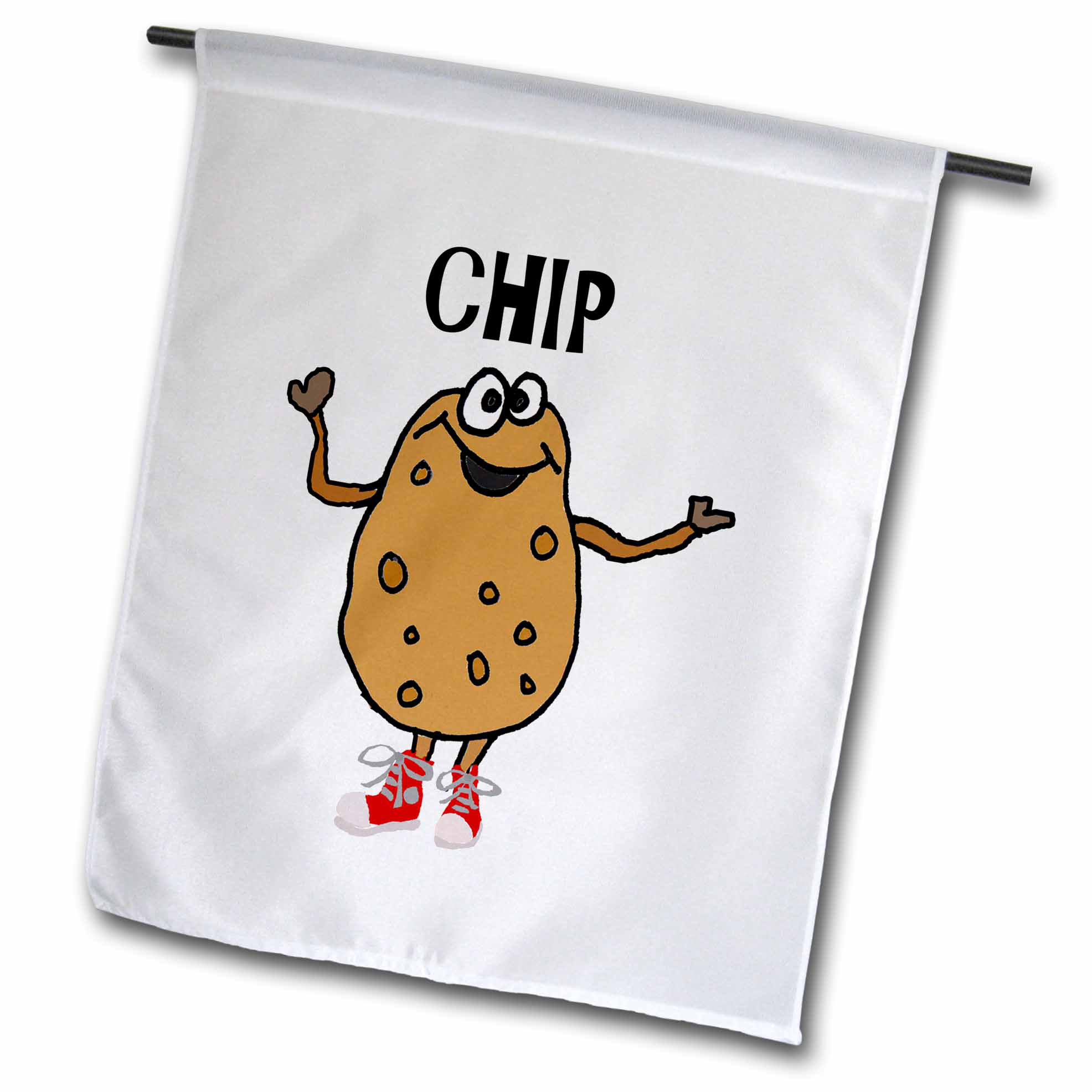 3dRose Funny Silly Potato Named Chip Pun Cartoon Polyester 1'6" x 1