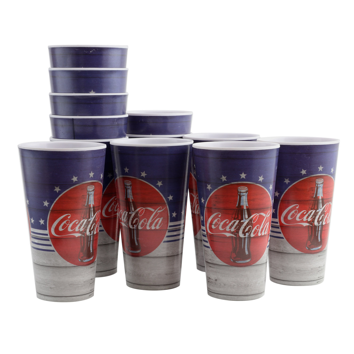 Coca Cola Americana 20 oz. Plastic Drinking Glass Set of 12 eBay