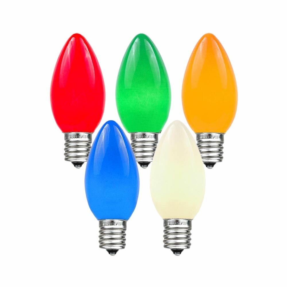 Novelty Lights 7 Watt, C7 Incandescent Bulb, E12/Candelabra Base Set of ...