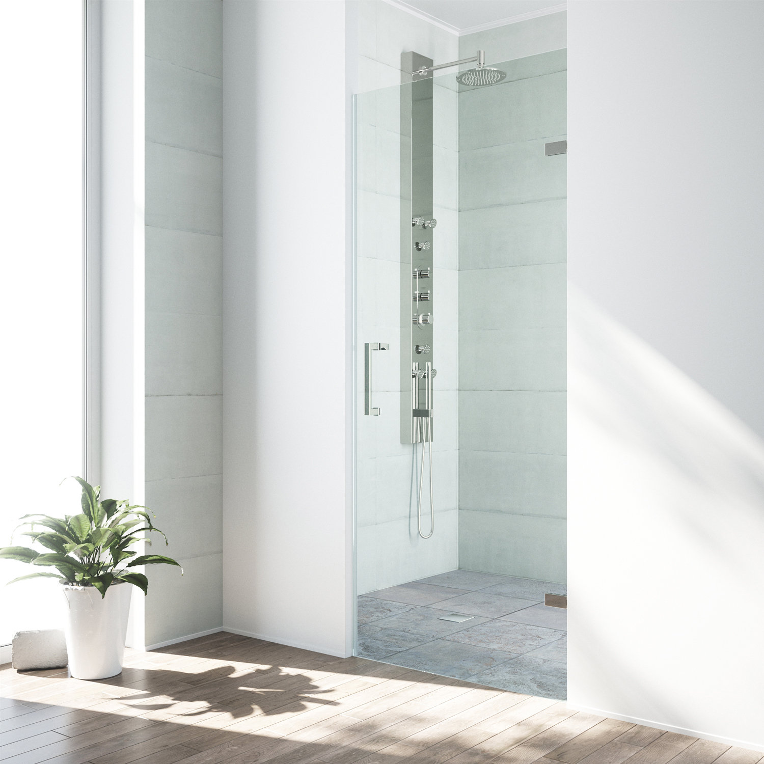 Soho 28 25 X70 63 Hinged Frameless Shower Door W Magnalock