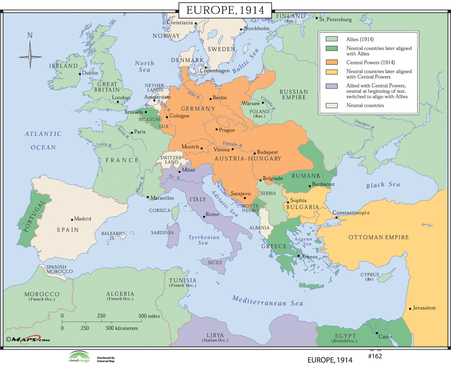 Universal Map World History Wall Maps Europe 1914 Ebay