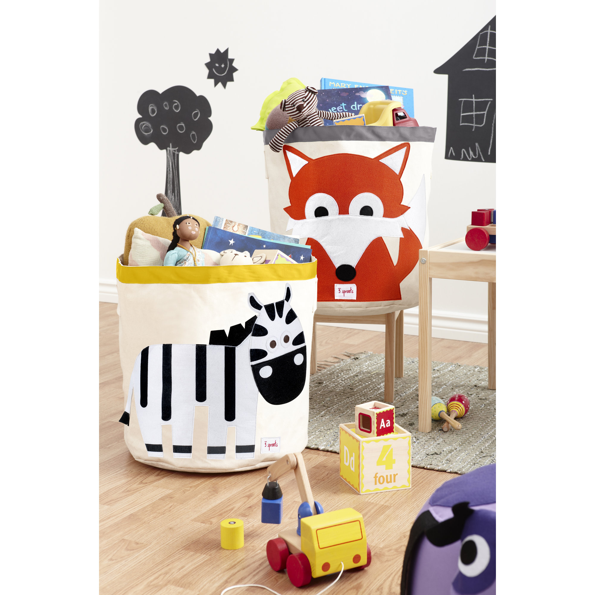 3 sprouts storage bin zebra