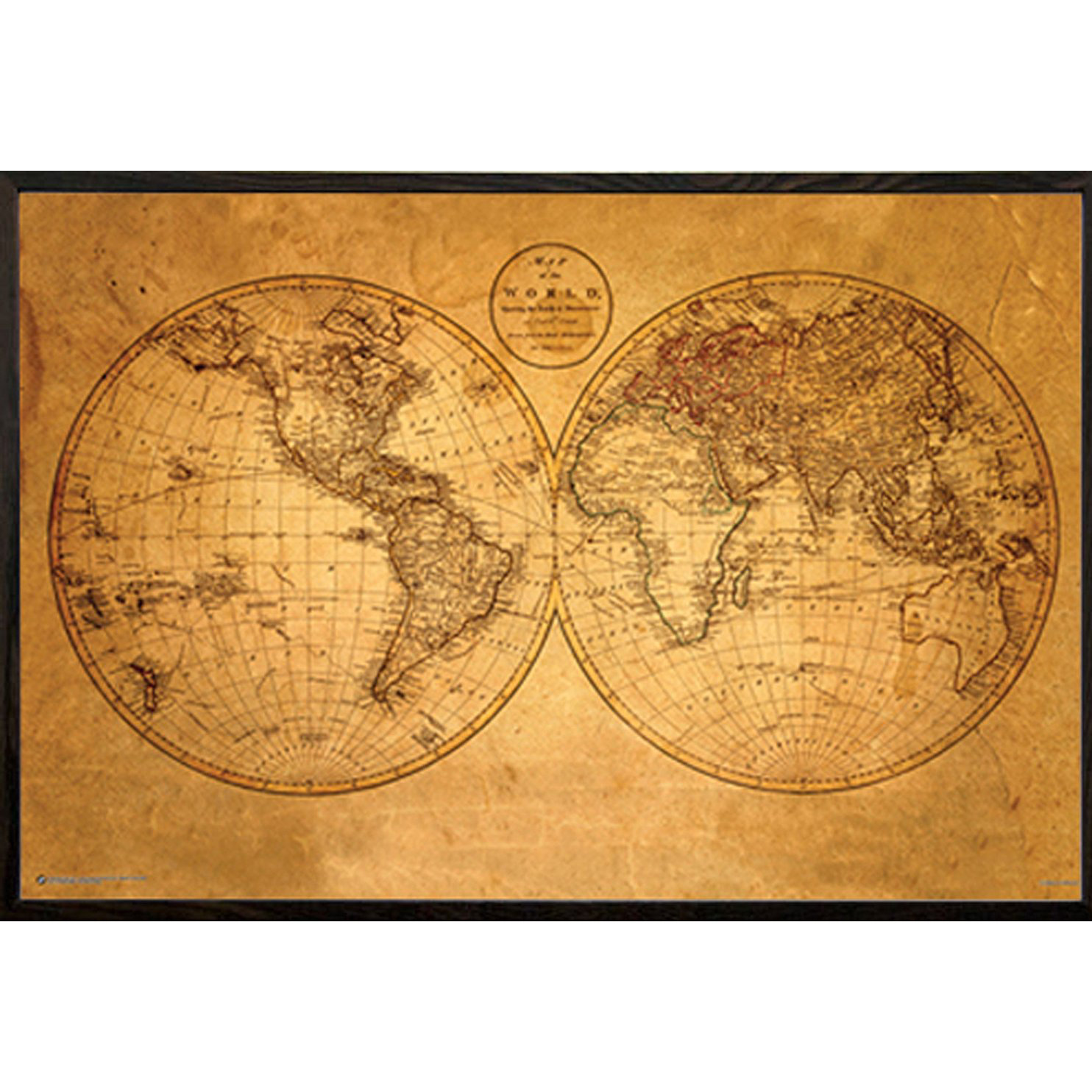1595 Old World Exploration Vintage Map Poster Sir Francis Drakes Voyages 16x24