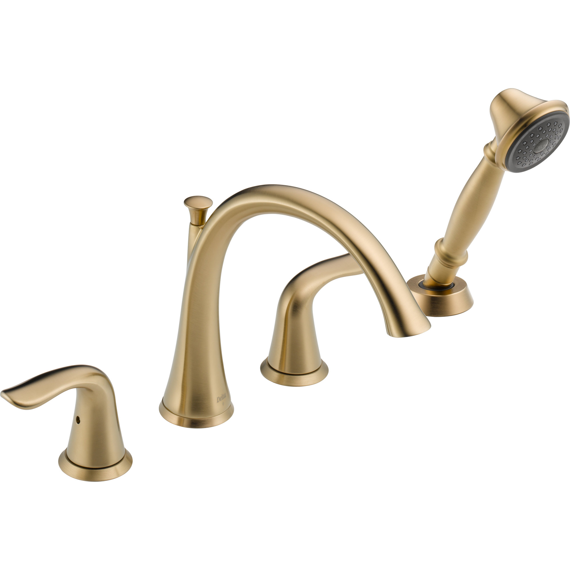 Delta Lahara Champagne Bronze Roman Tub Faucet With Handshower Trim Picture 2 Of