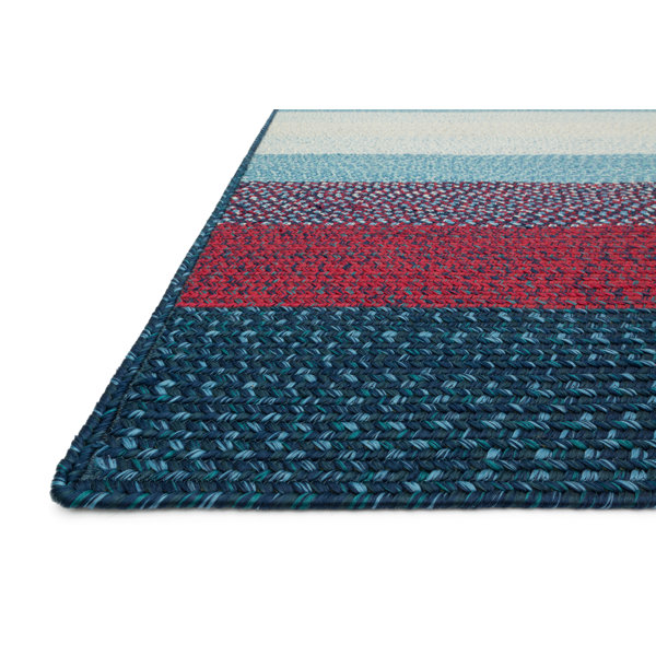 Jenson Indoor/Outdoor Rug in Blue & Red Joss & Main