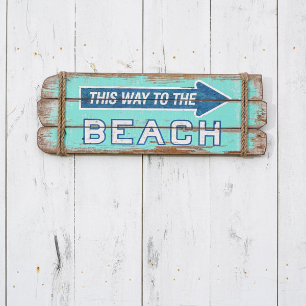 Ragon House Collection This Way Beach Sign Wall Décor & Reviews | Birch