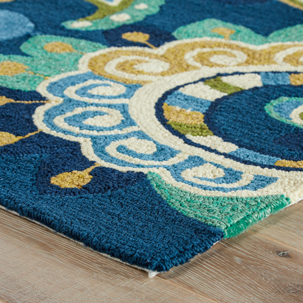 Aurora Blue & Yellow Indoor/Outdoor Area Rug & Reviews Joss & Main
