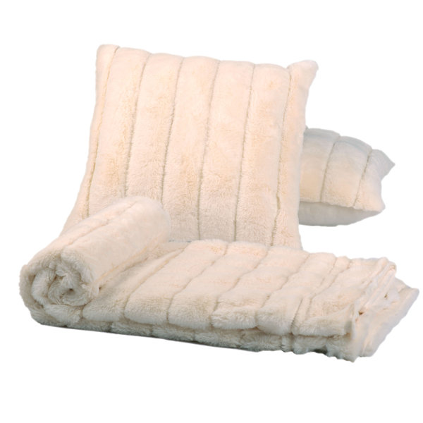 Abbott Rabbit Faux Fur Throw & Pillow Set & Reviews Joss & Main