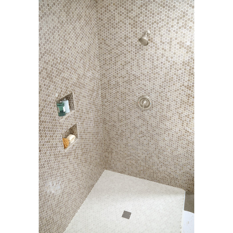 Daltile Uptown Glass Hexagon 1" x 1" Mosaic Tile in Alabaster & Reviews