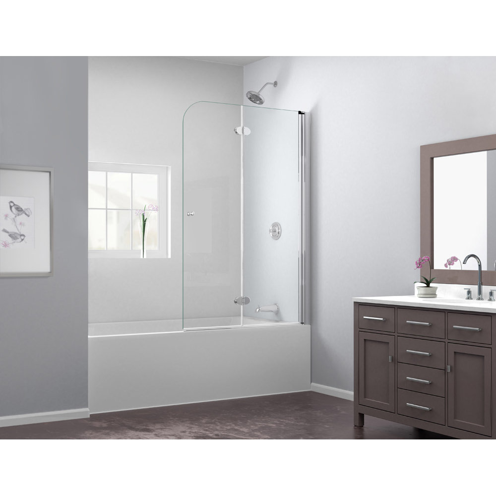 DreamLine Aqua Fold 36" x 58" Hinged Frameless Tub Door & Reviews Wayfair
