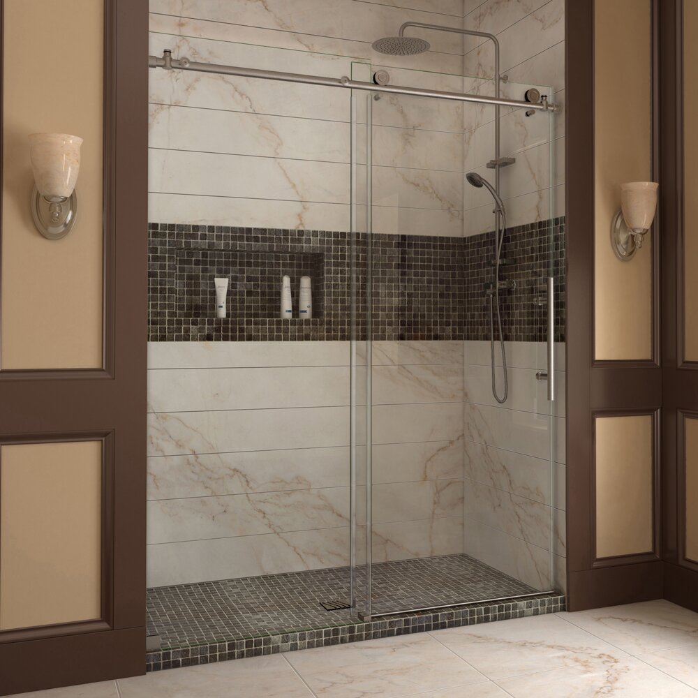 Dreamline Enigma X 60 X 76 Single Sliding Fully Frameless Shower Door And Reviews Wayfair