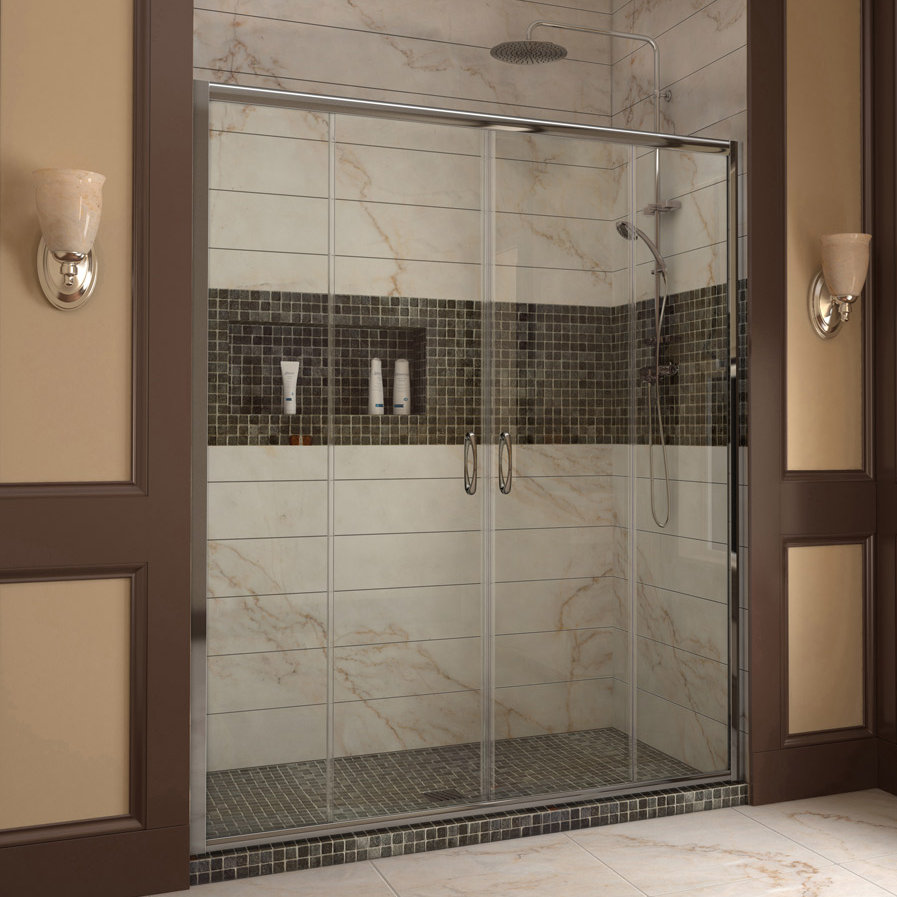 DreamLine Visions 60" x 72" Double Sliding Frameless ...