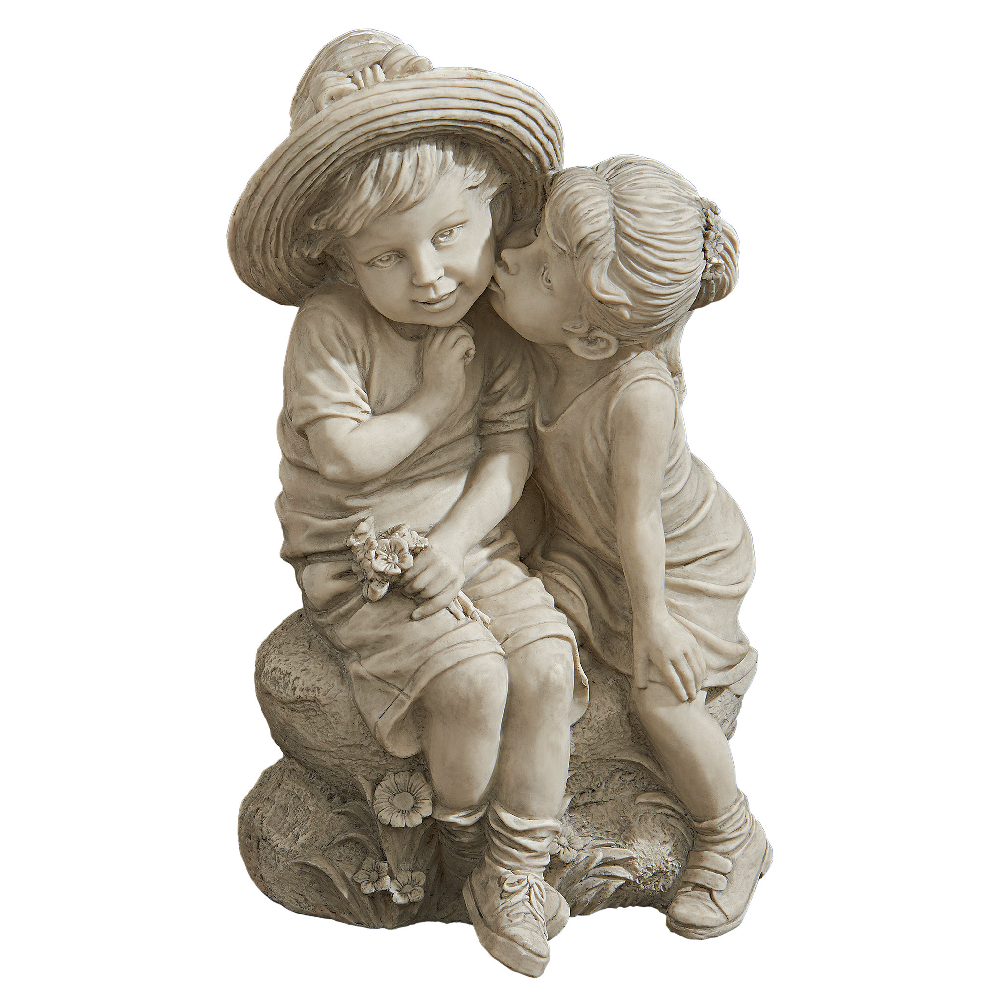 Design Toscano Hodges Kissing Kids Boy and Girl Statue & Reviews Wayfair