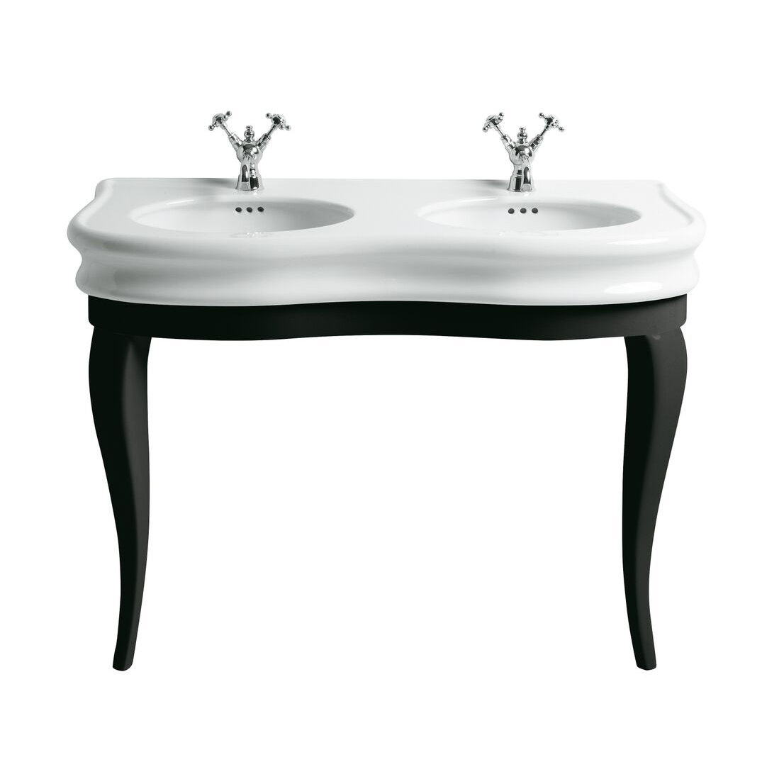 Whitehaus Collection China Series 46" Double Bowl Console Bathroom Sink