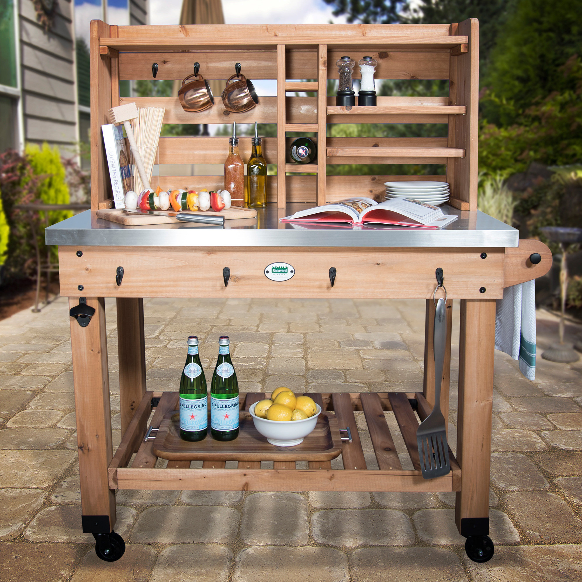 Backyard Discovery All Cedar Bar Serving Cart & Reviews Wayfair