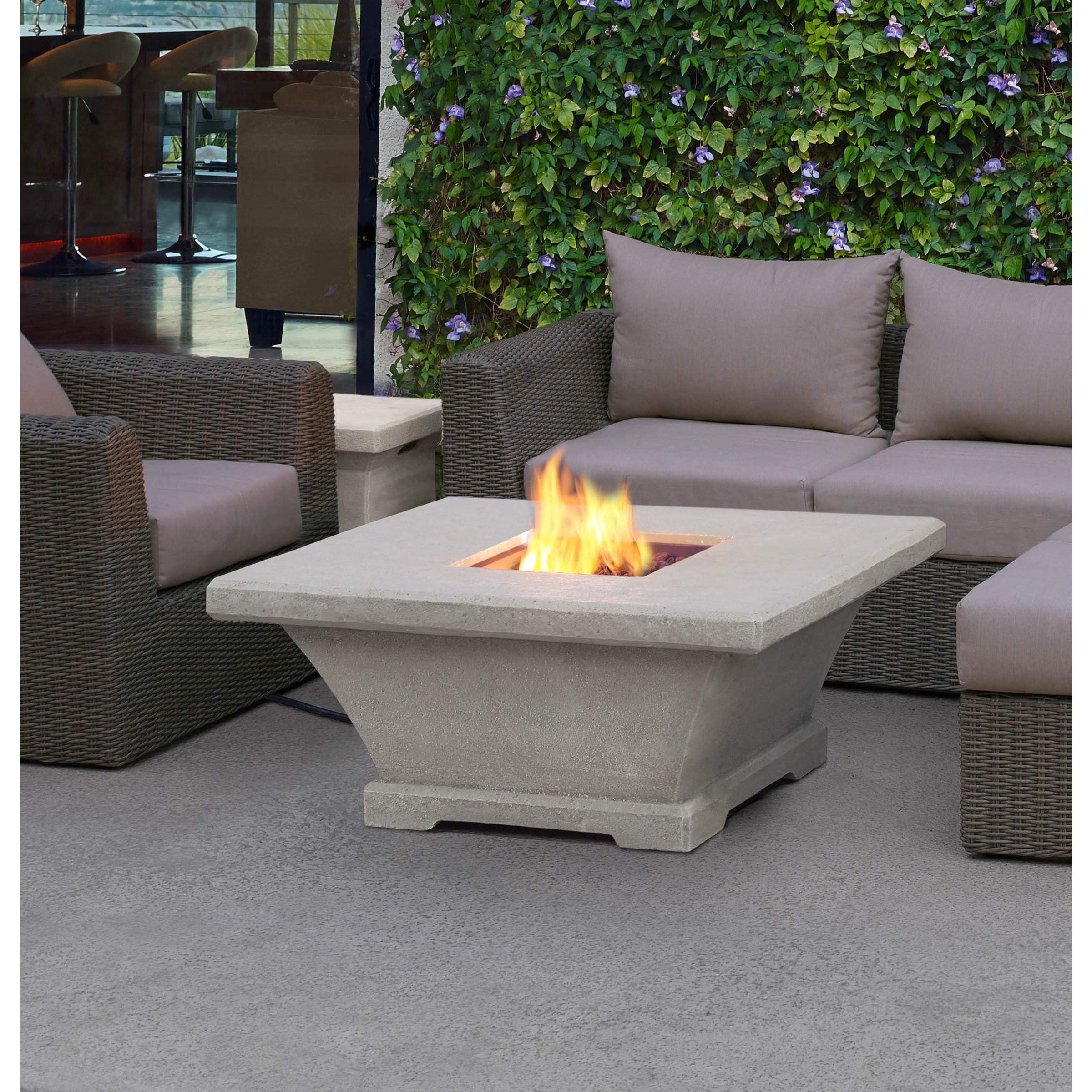 Real Flame Monaco Square Low Profile Propane Fire Pit ...