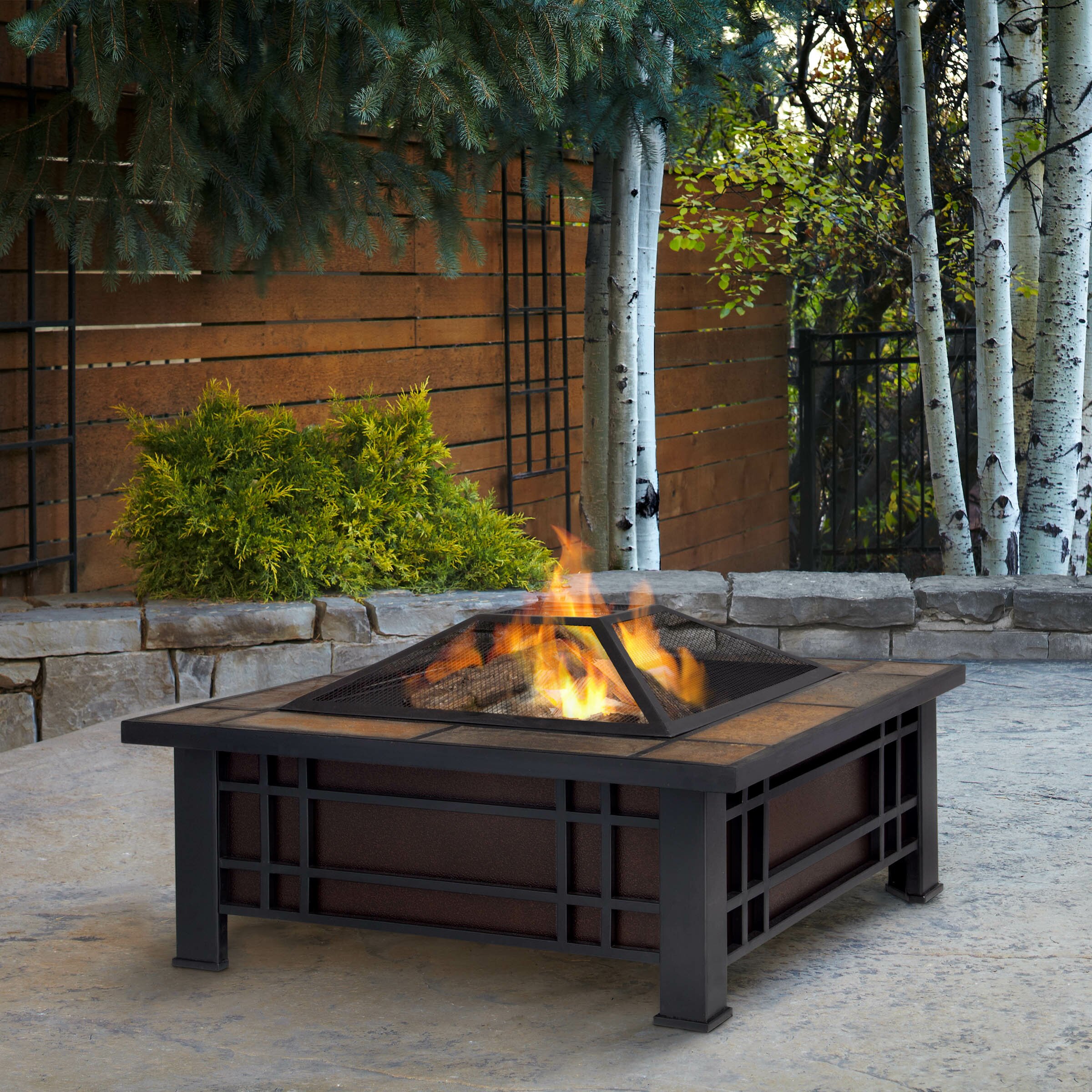 Real Flame Morrison Wood Burning Fire Pit Table & Reviews ...