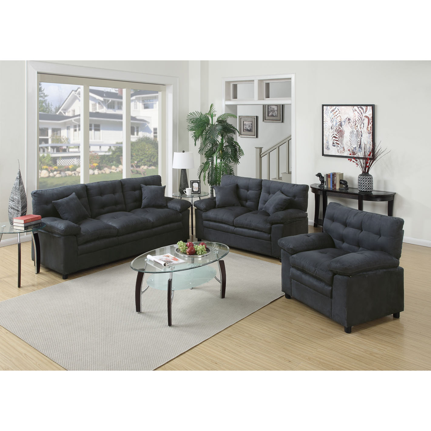 Poundex Bobkona Colona 3 Piece Living Room Set amp; Reviews 