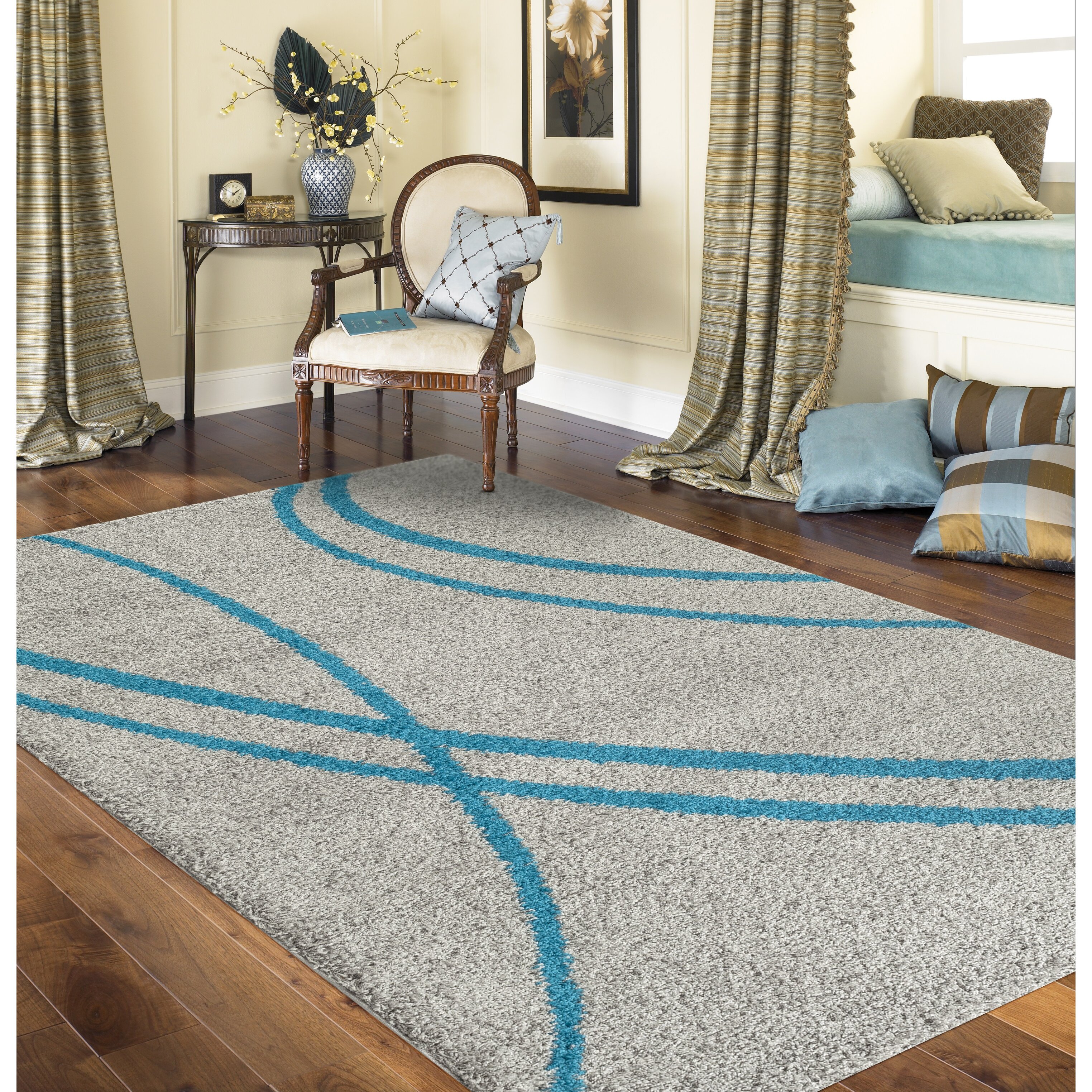 World Rug Gallery Florida Turquoise/Gray Area Rug & Reviews | Wayfair - World Rug Gallery Florida Turquoise/Gray Area Rug