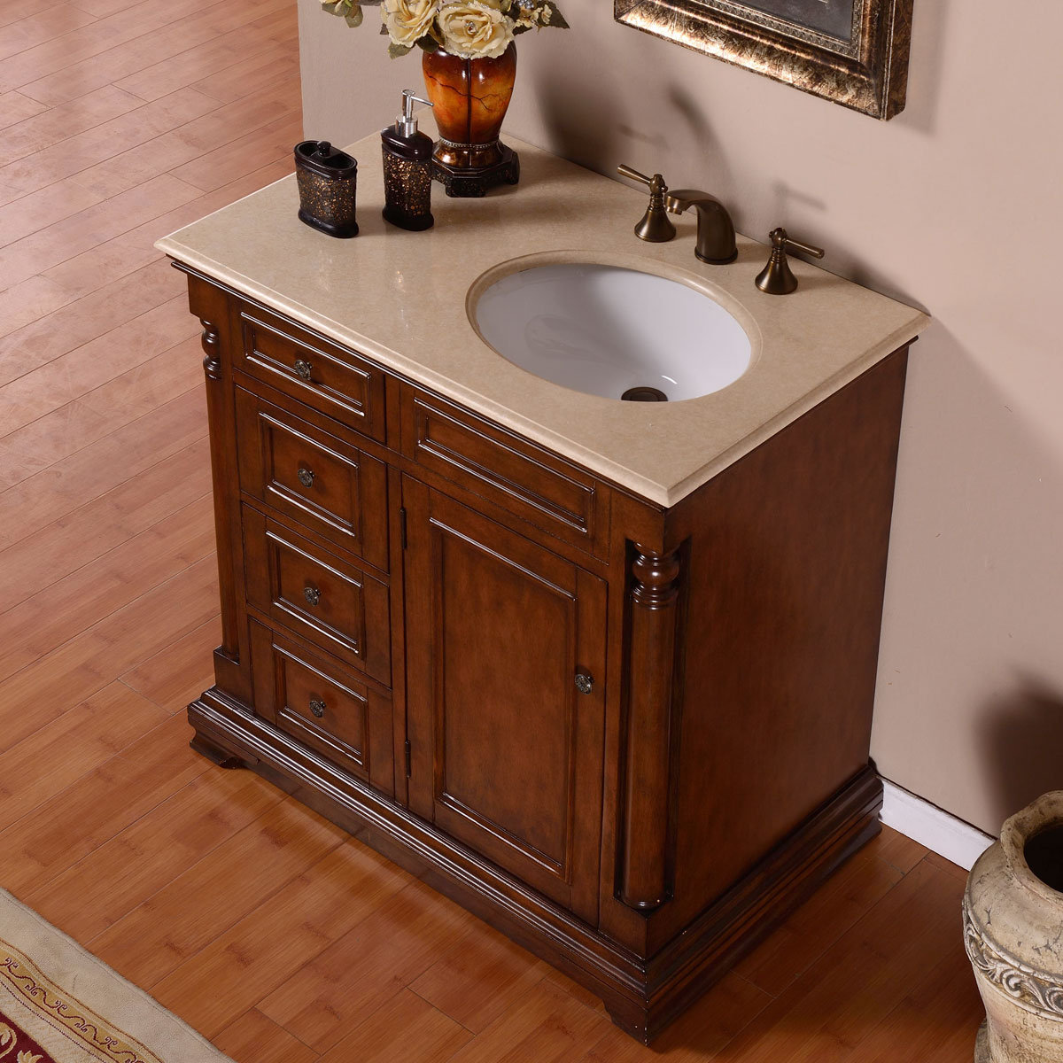 Silkroad Exclusive 36" Single Sink Cabinet Bathroom Vanity ...